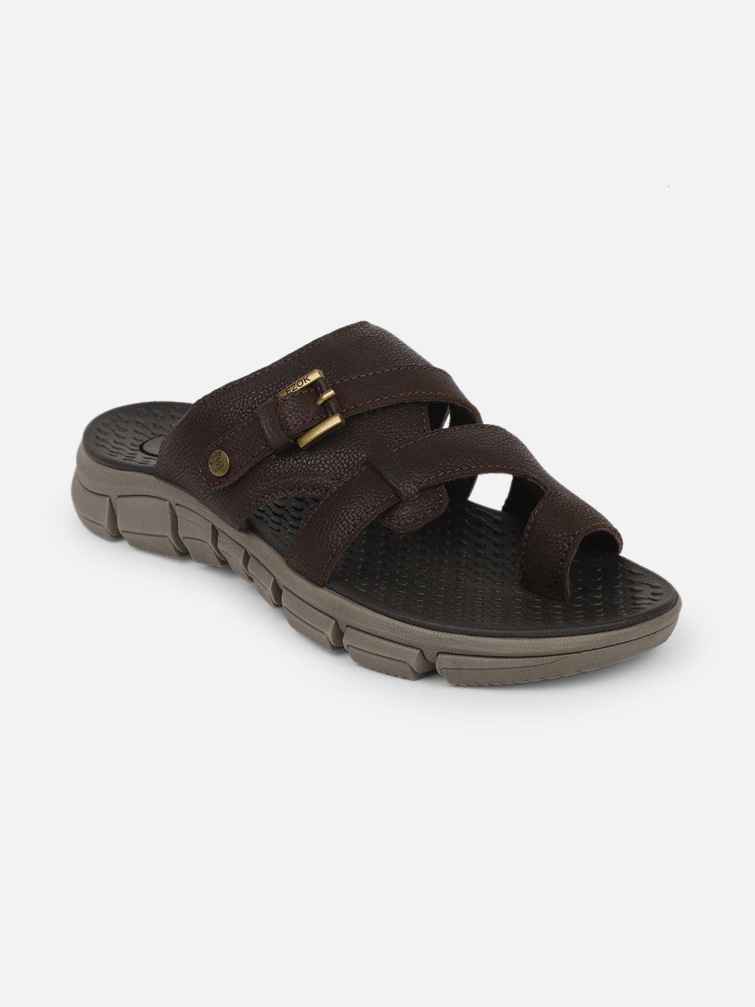 Leather brown sandal for men