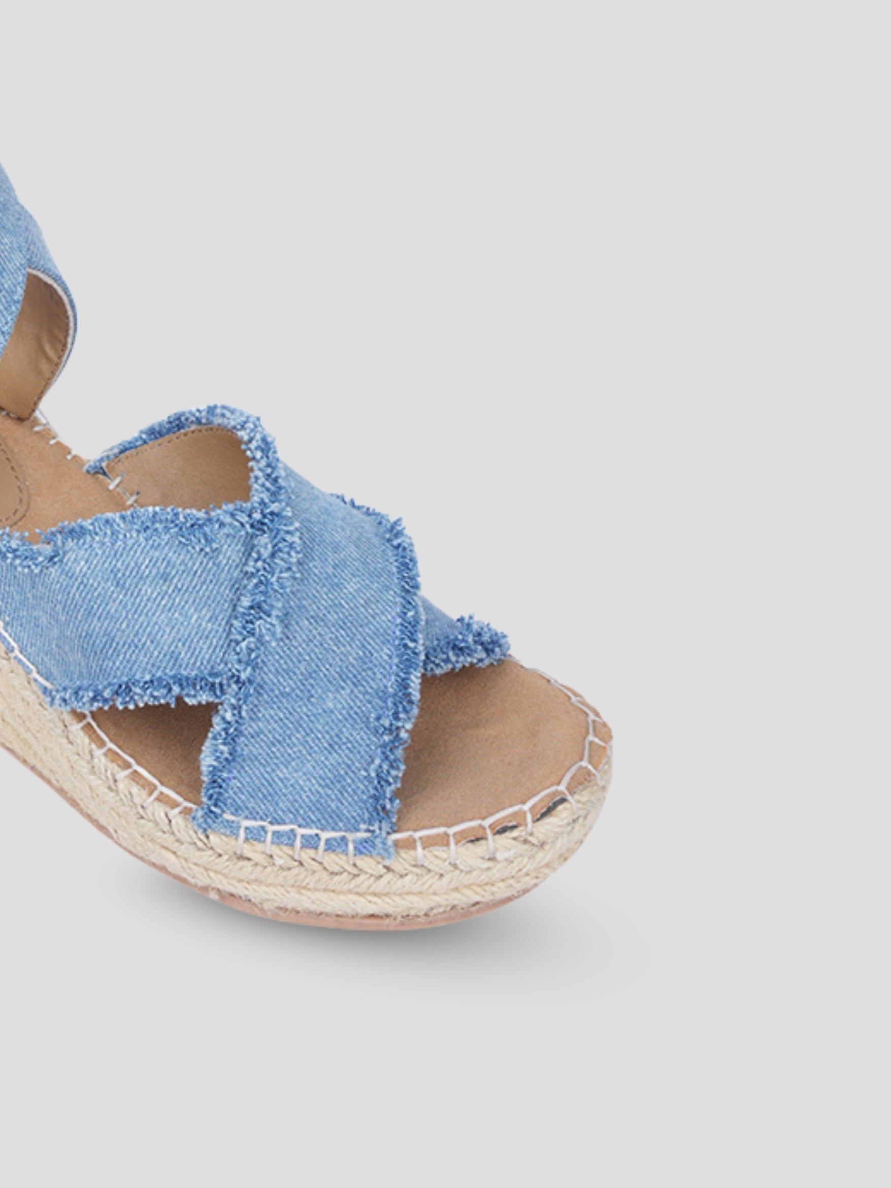 Ezok Blue Denim Slip On With Buckle Sandals