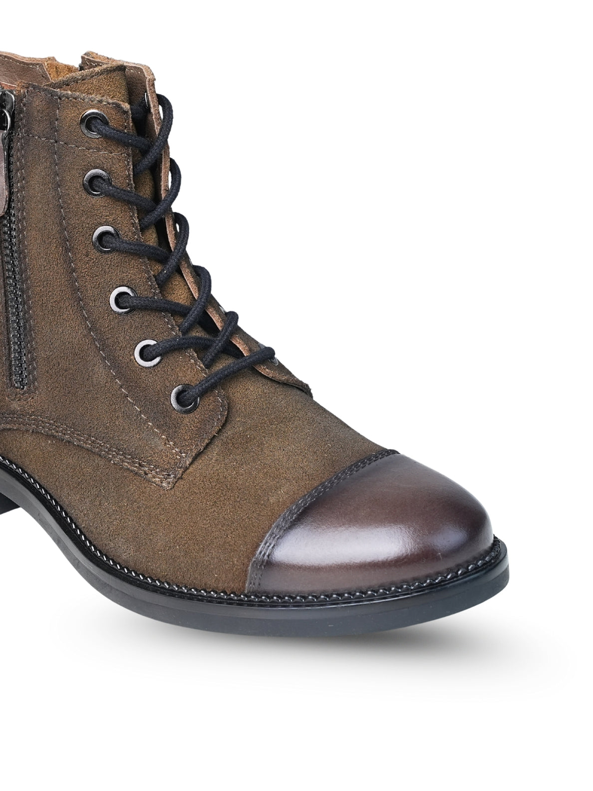 Ezok Women's Casual Leather Boots | Stylish Lace-Up Design with Cushioned Insole | Durable, Comfortable & Trendy for Daily Wear