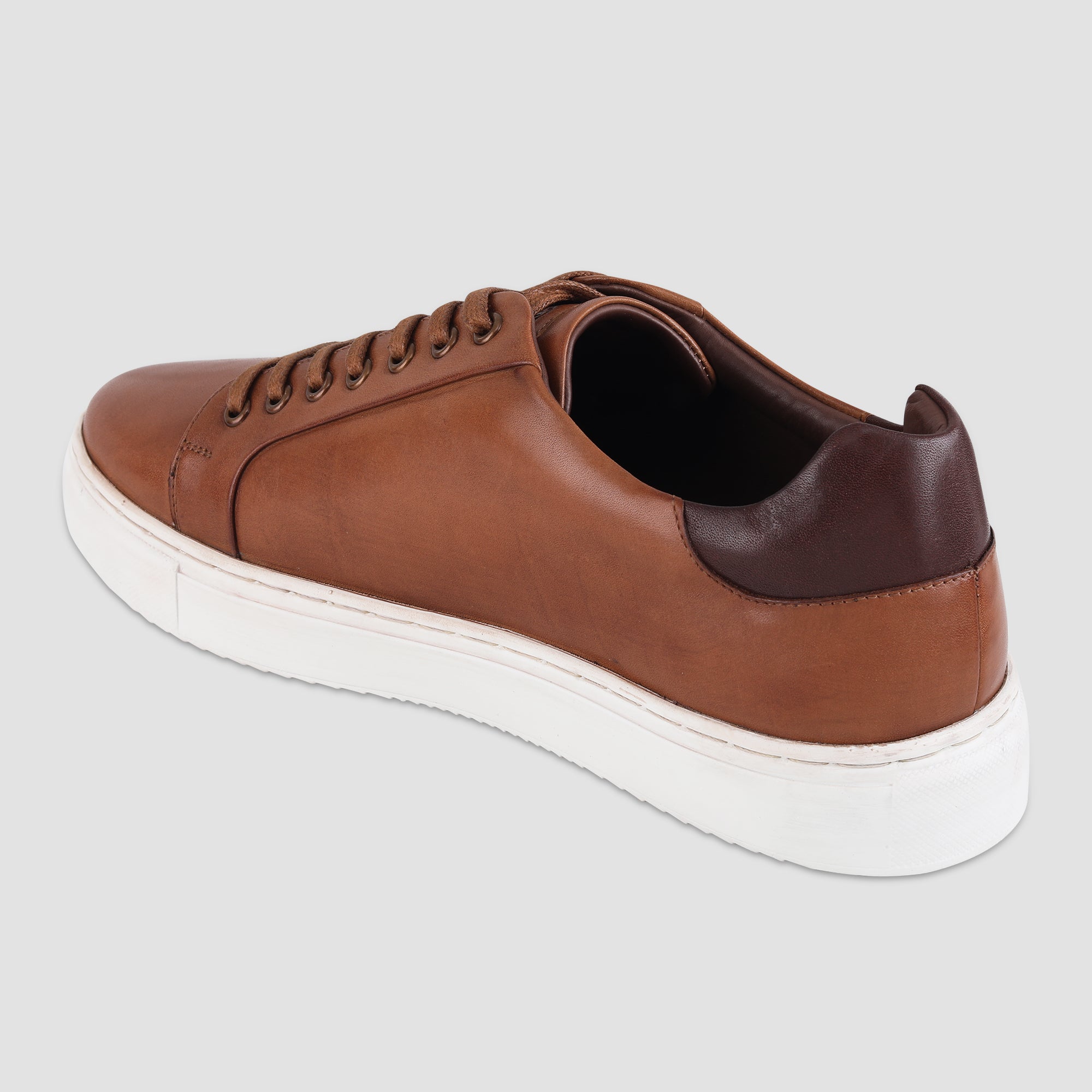 Ezok Tan Leather Sneaker For Men