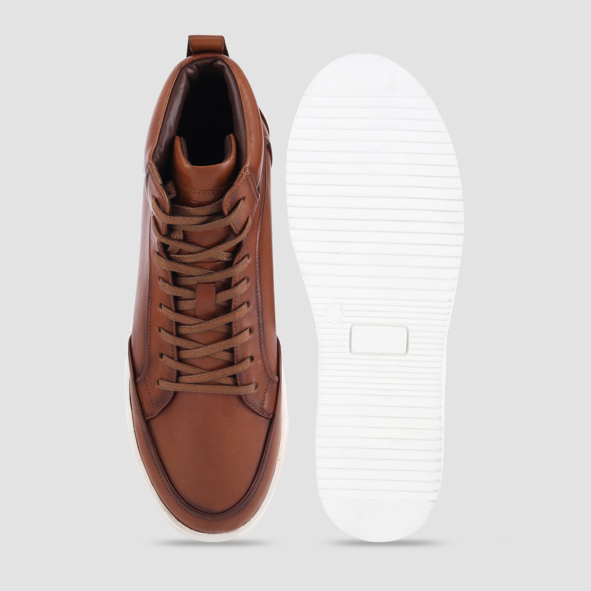 Ezok Tan Leather Sneaker For Men