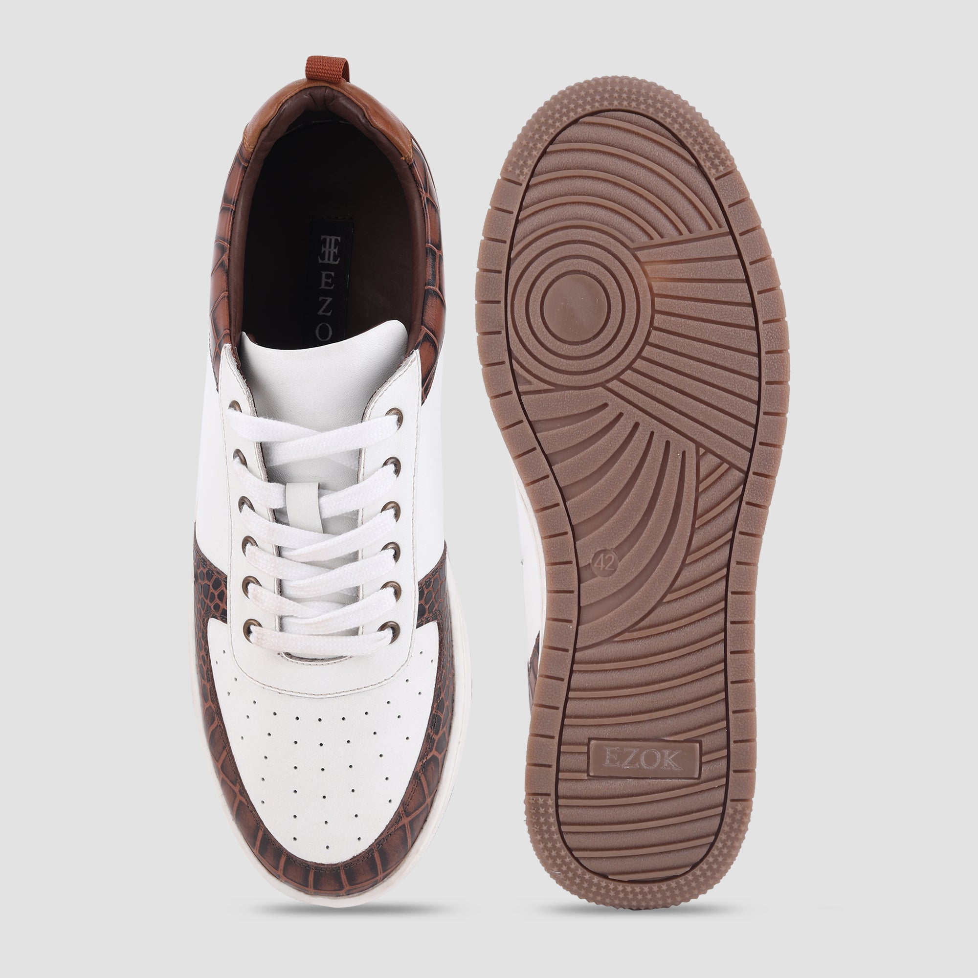 Ezok Leather Sneaker Shoes For Men