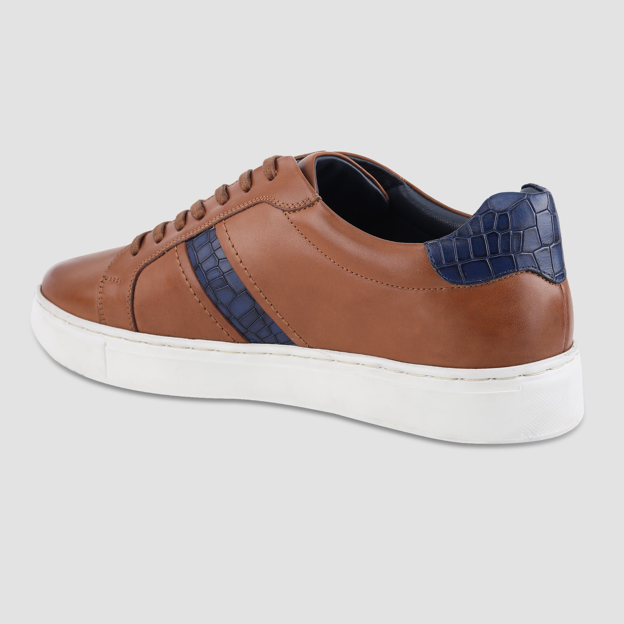 Ezok Tan Leather Sneaker For Men