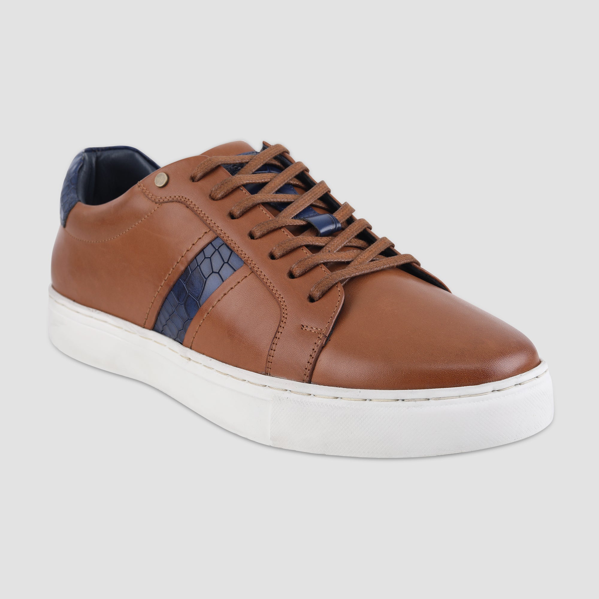 Ezok Tan Leather Sneaker For Men