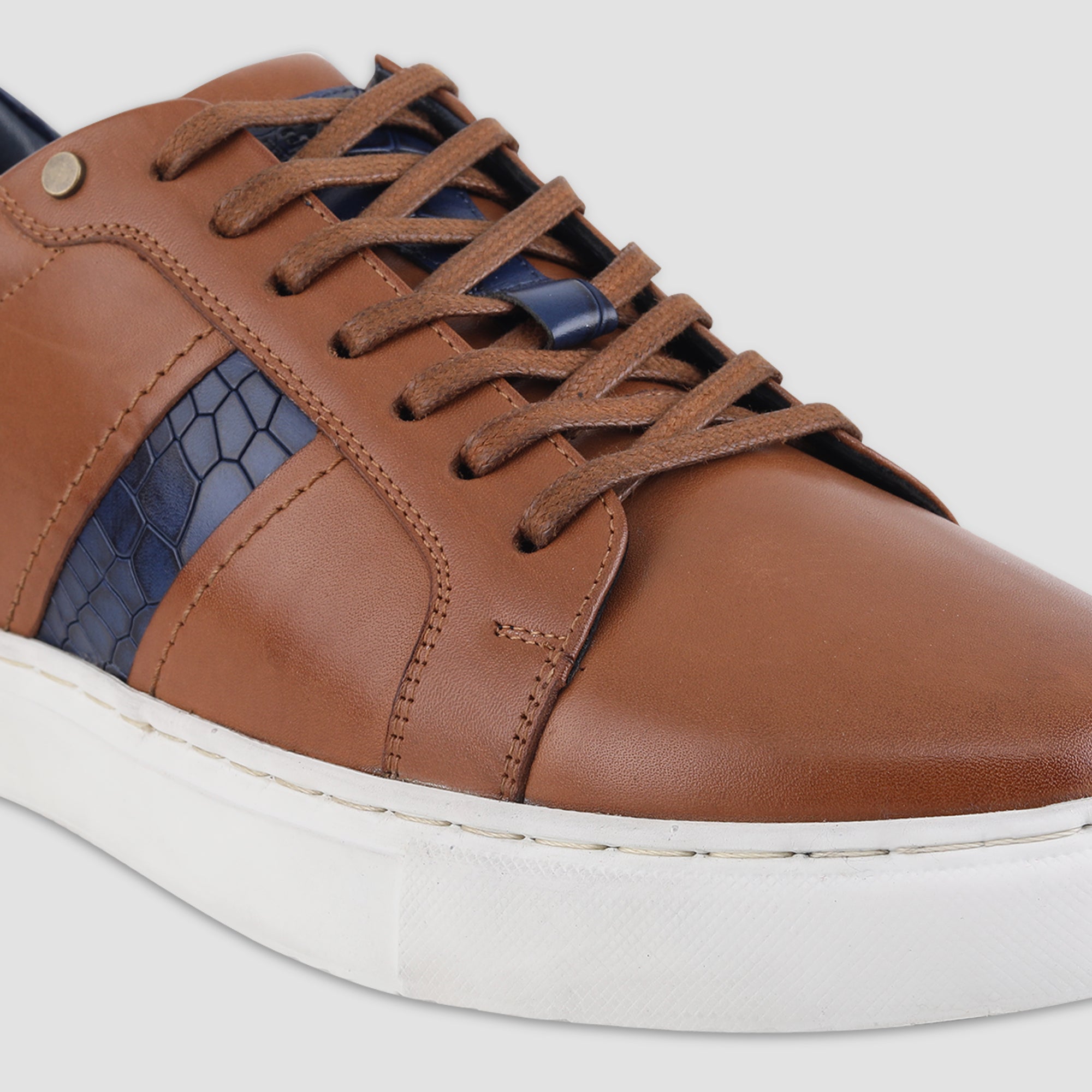 Ezok Tan Leather Sneaker For Men