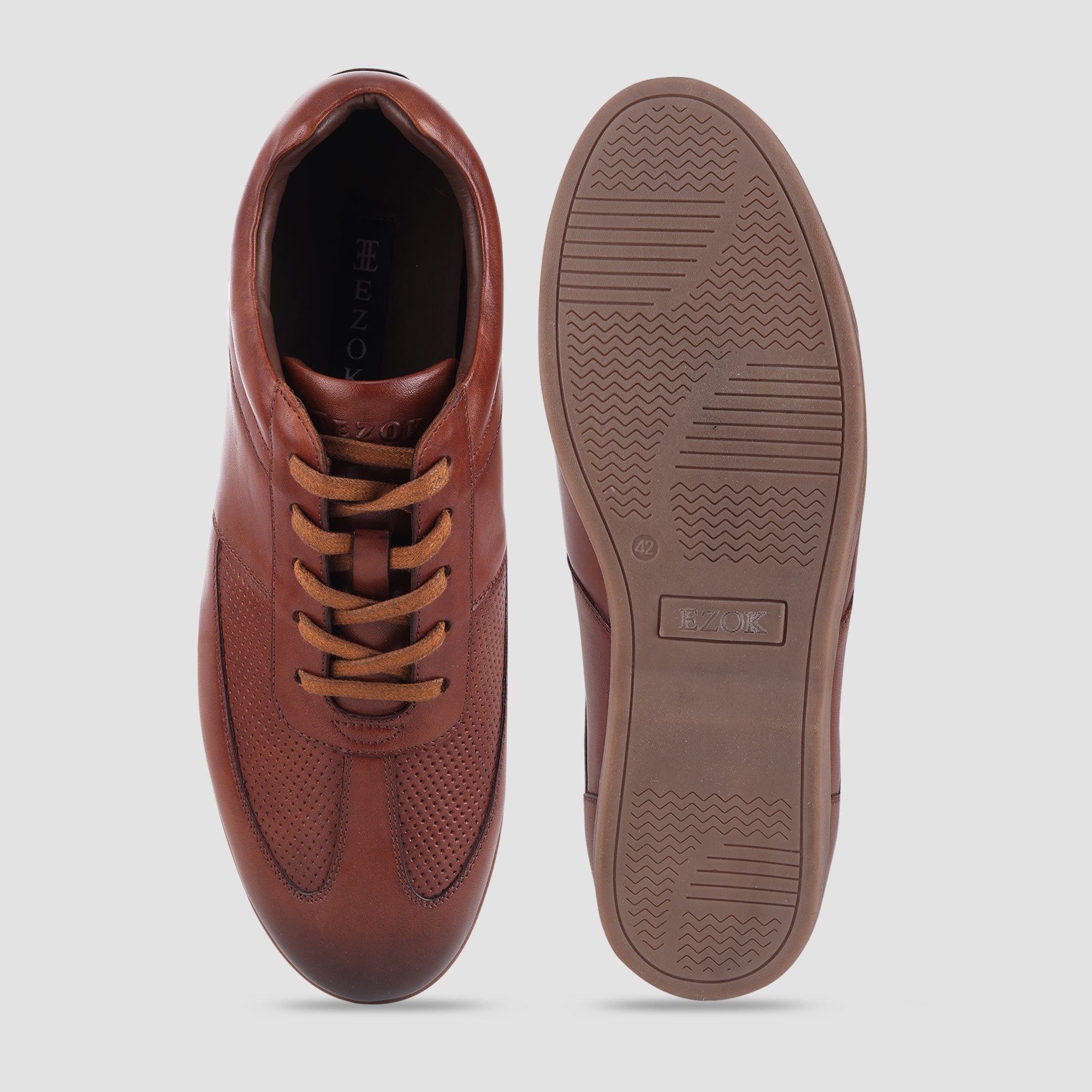 Ezok Leather Sneaker Shoes For Men