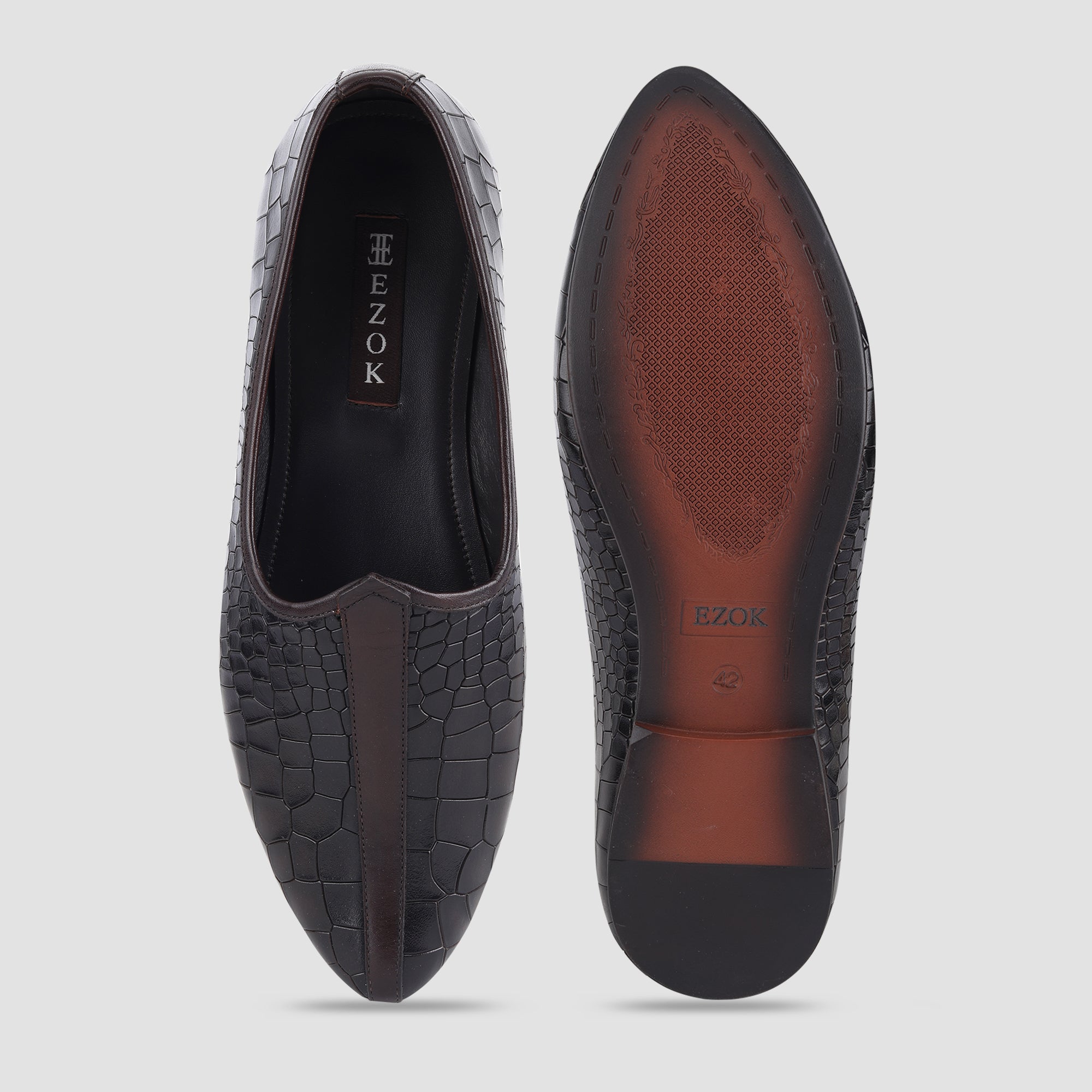 Ezok Chocolate Leather Loafer For Men