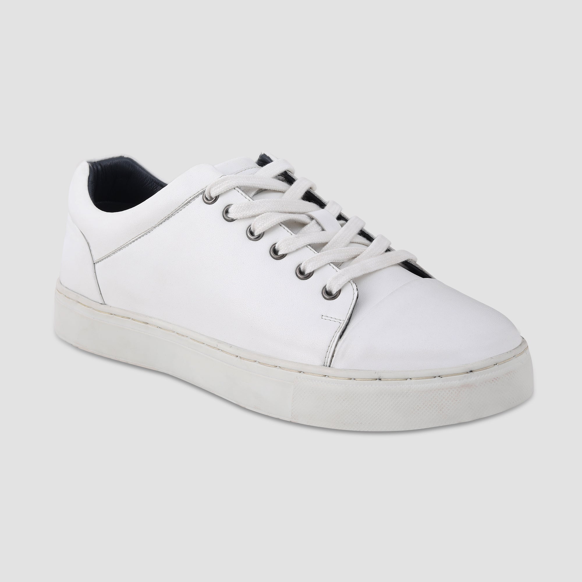 Ezok White Leather Sneaker For Men