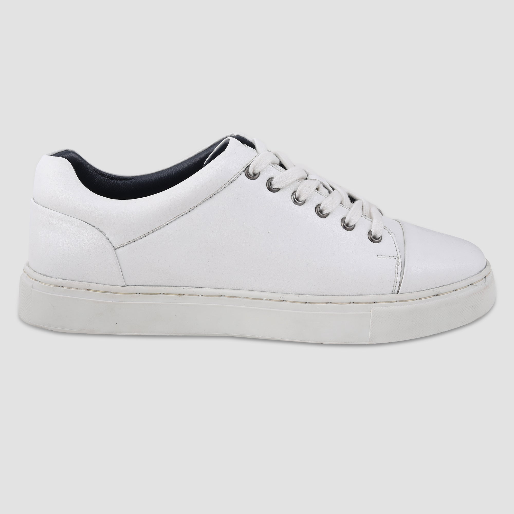 Ezok White Leather Sneaker For Men