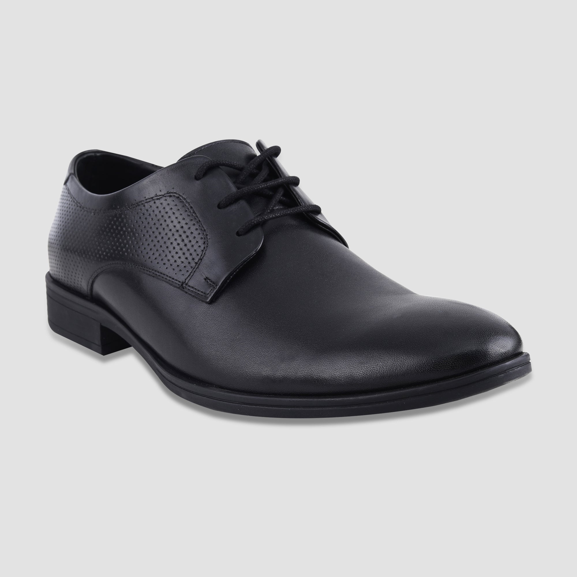 Ezok Black Leather Formal Shoes For Men