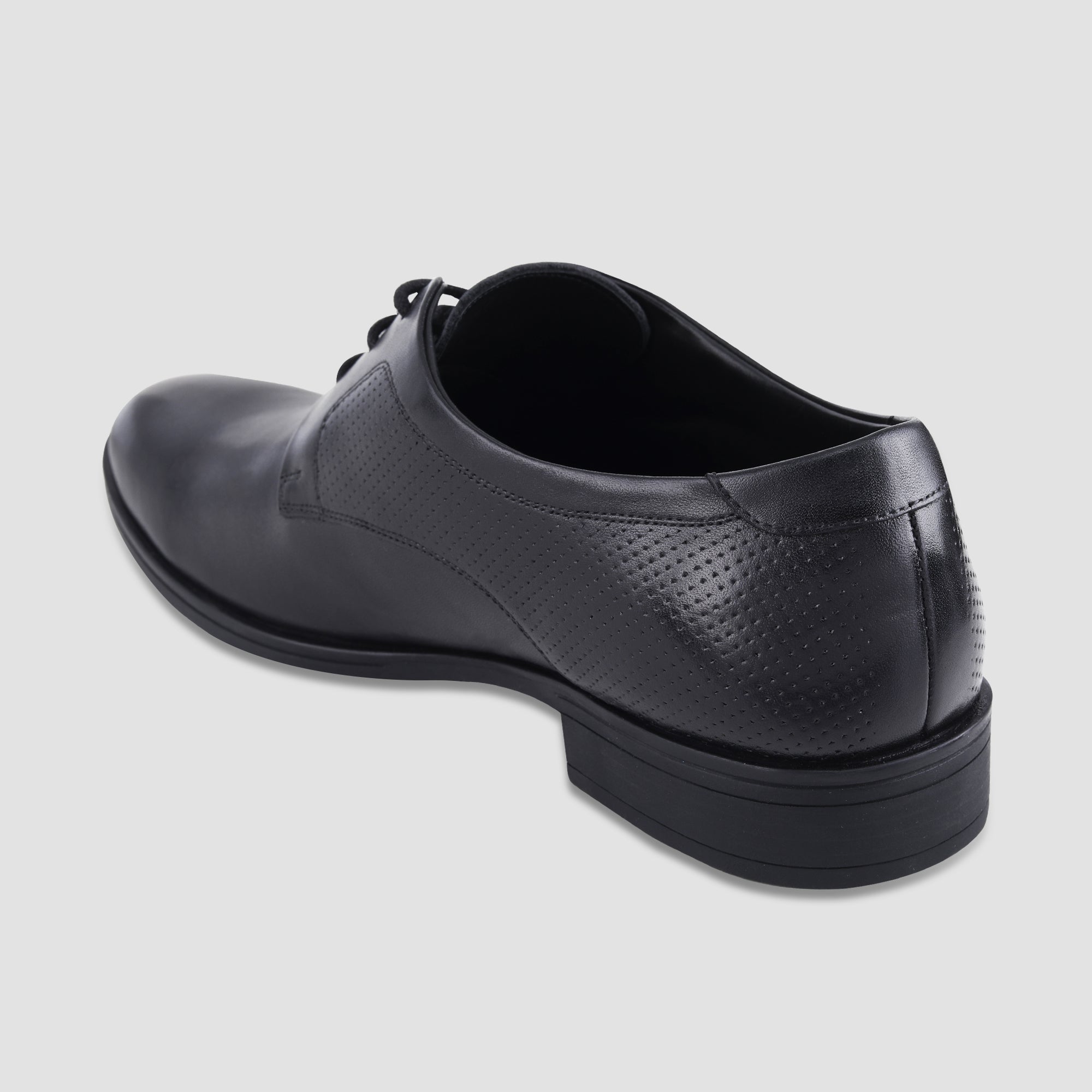 Ezok Black Leather Formal Shoes For Men