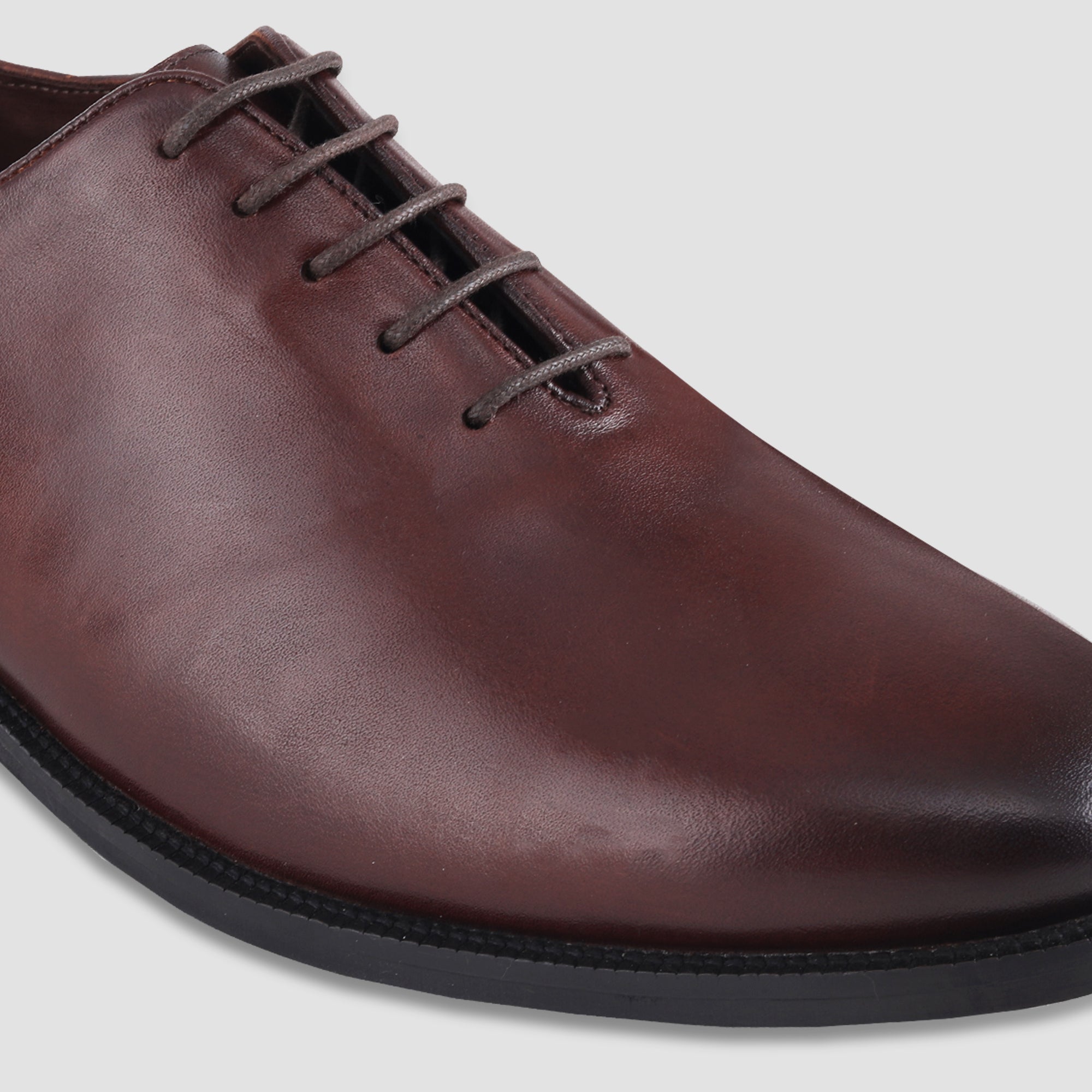 Ezok Brown Leather Formal Shoes For Men