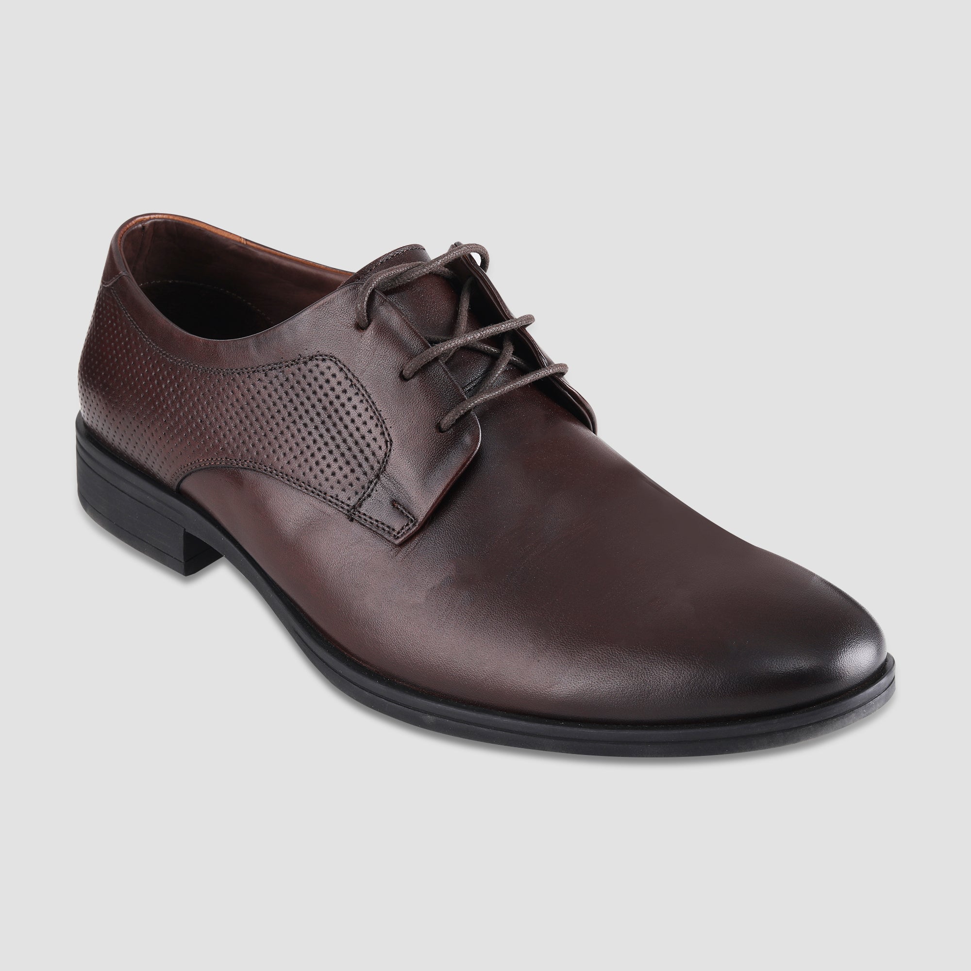 Ezok Brown Leather Formal Shoes For Men