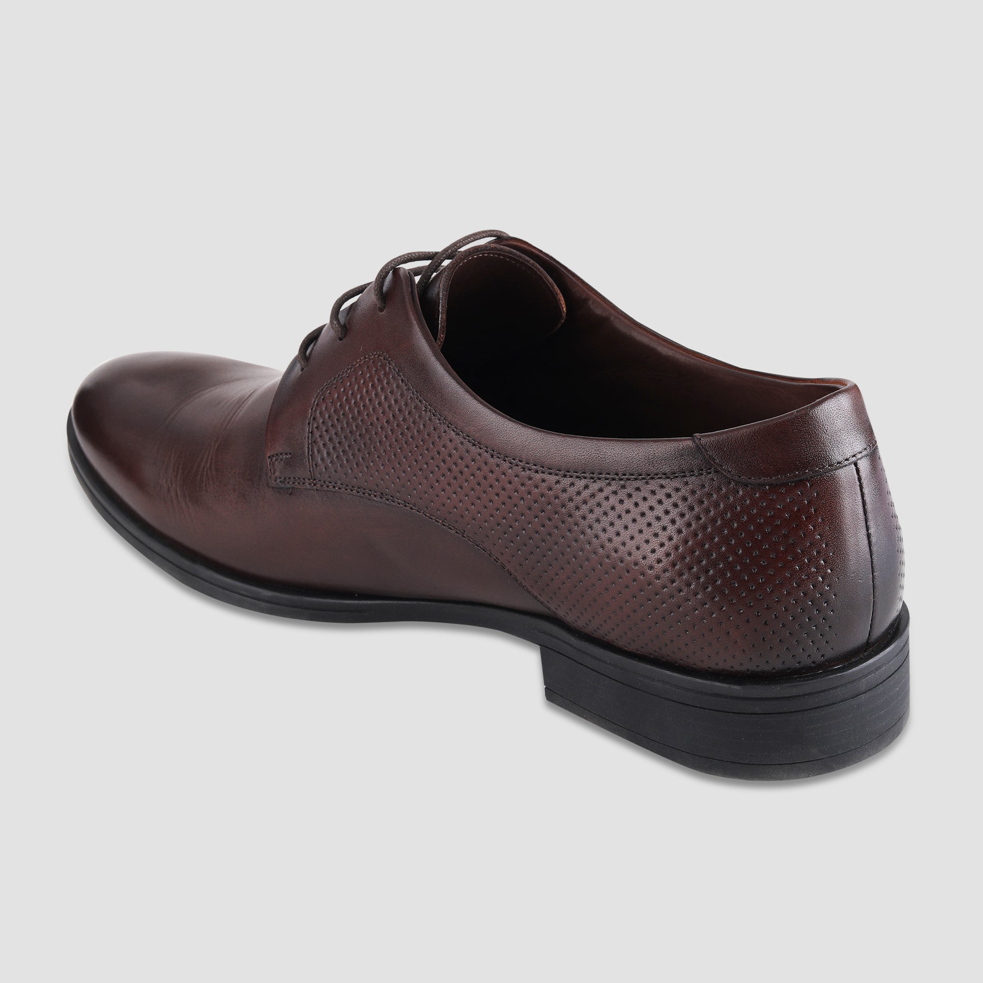 Ezok Brown Leather Formal Shoes For Men