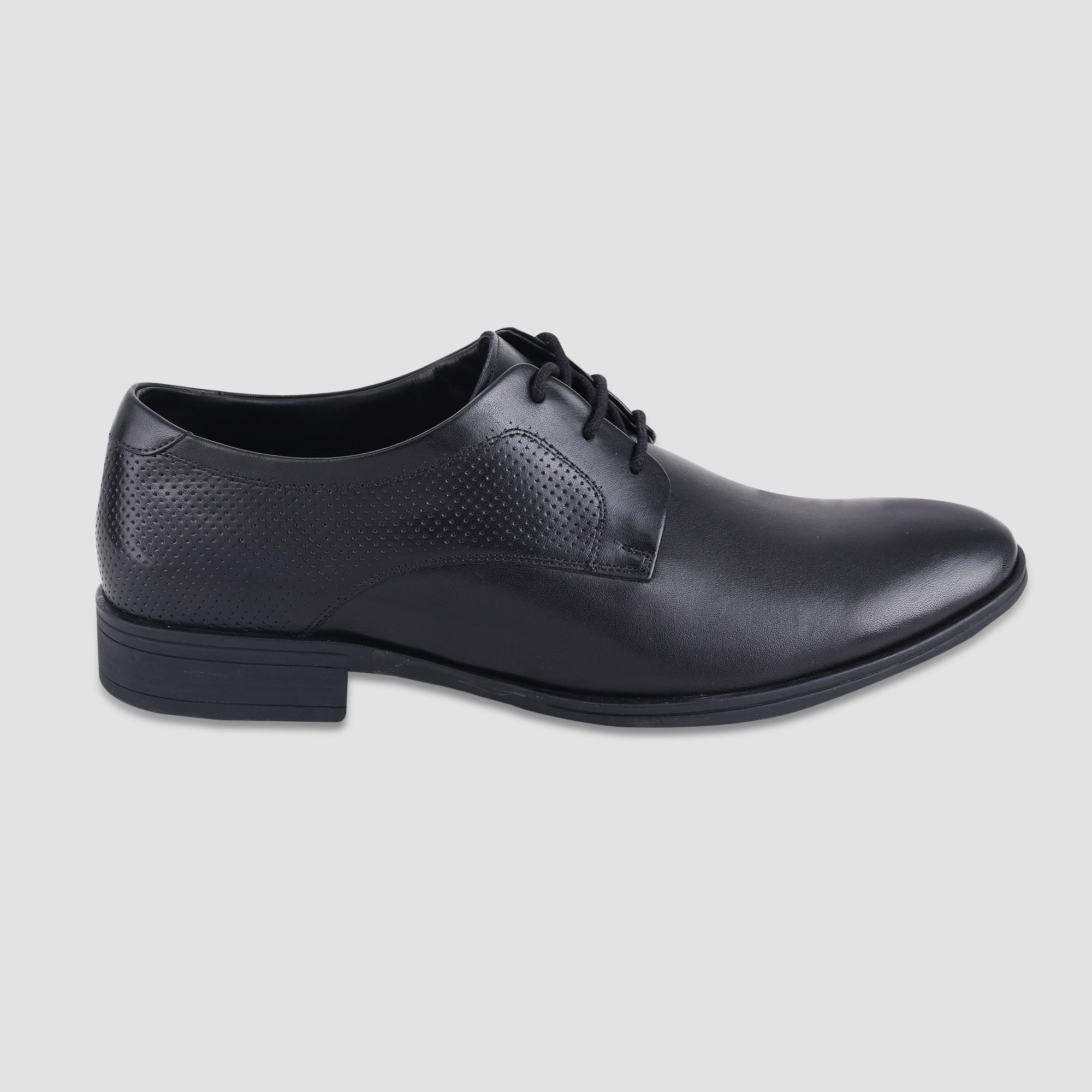 Ezok Black Leather Formal Shoes For Men