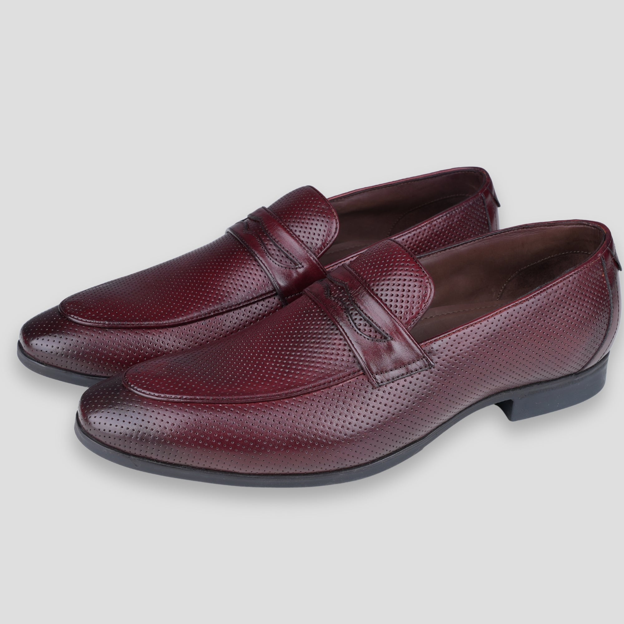Ezok Leather Brown Casual Loafer Shoes For Men