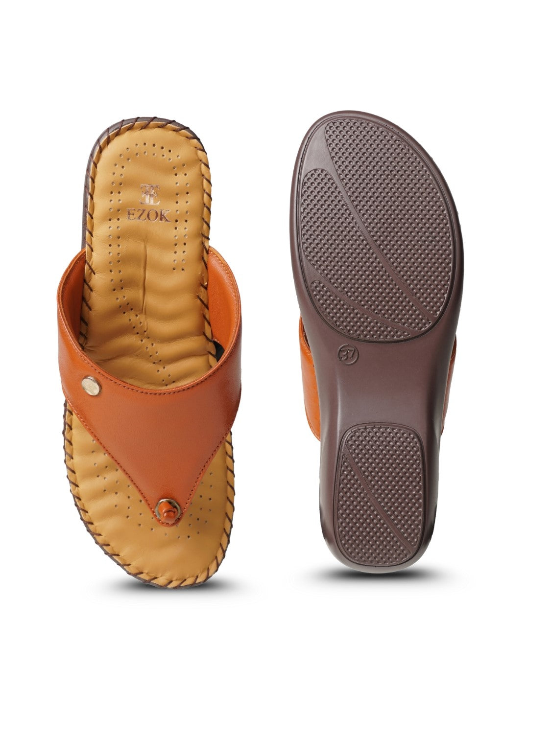 Ezok Women's Casual Genuine Leather Sandals | Stylish Open-Toe Design with Cushioned Insole | Comfortable & Trendy for Everyday Wear