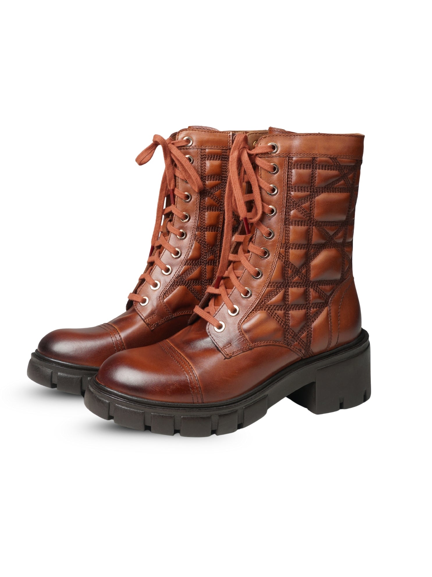 EZOK Women's Leather Chelsea Boots | Stylish Lace-Up Design with Cushioned Insole | Durable, Comfortable & Trendy for Casual Wear