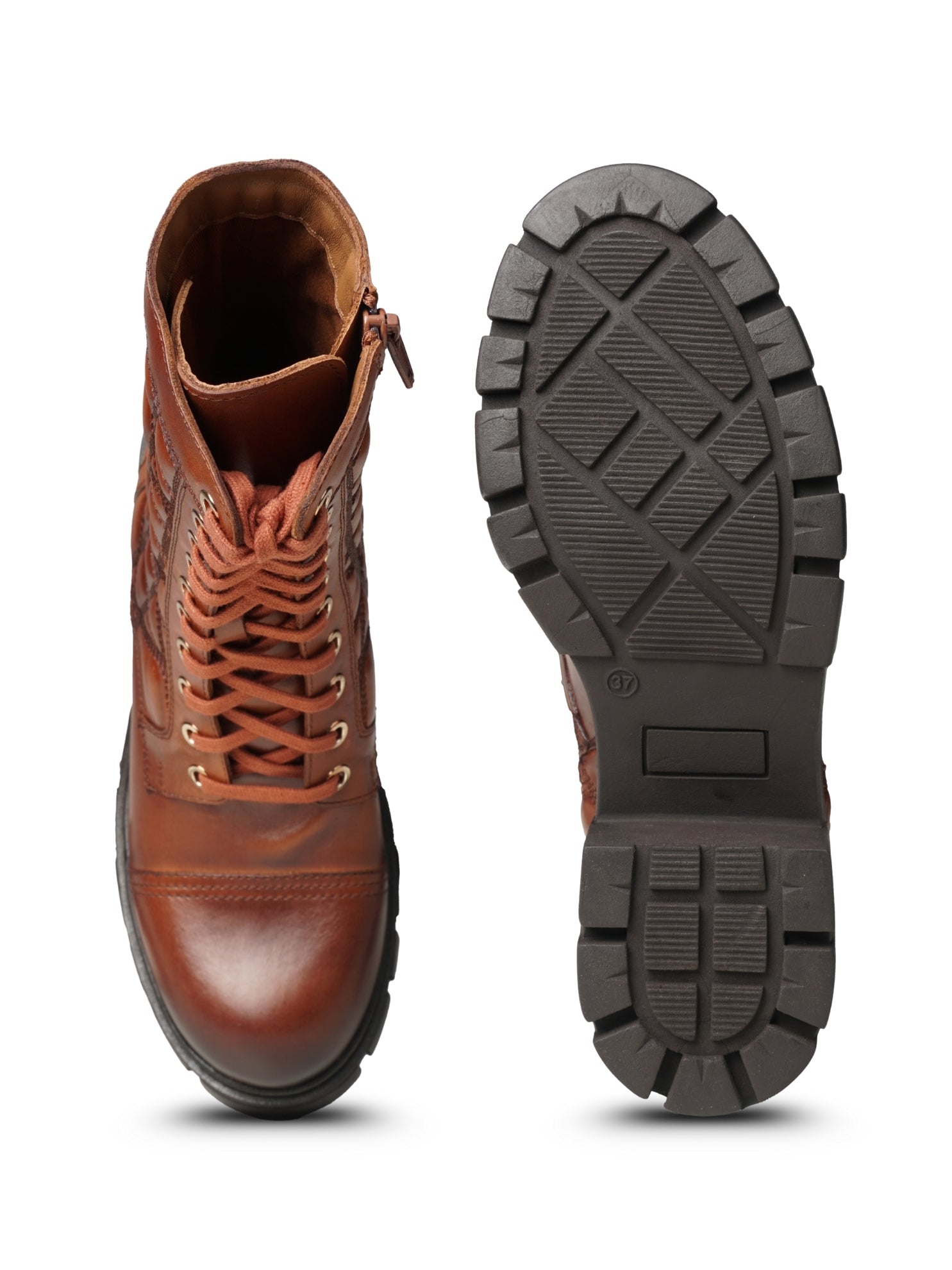 EZOK Women's Leather Chelsea Boots | Stylish Lace-Up Design with Cushioned Insole | Durable, Comfortable & Trendy for Casual Wear