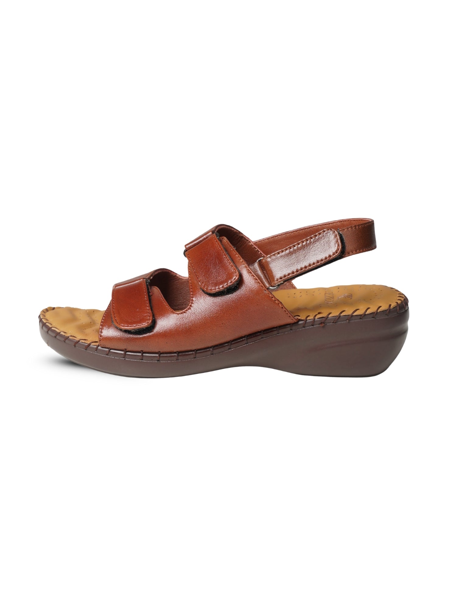 Ezok Women's Casual Genuine Leather Sandals | Stylish Open-Toe Flats Design with Cushioned Insole | Durable, Comfortable & Trendy for Everyday Wear