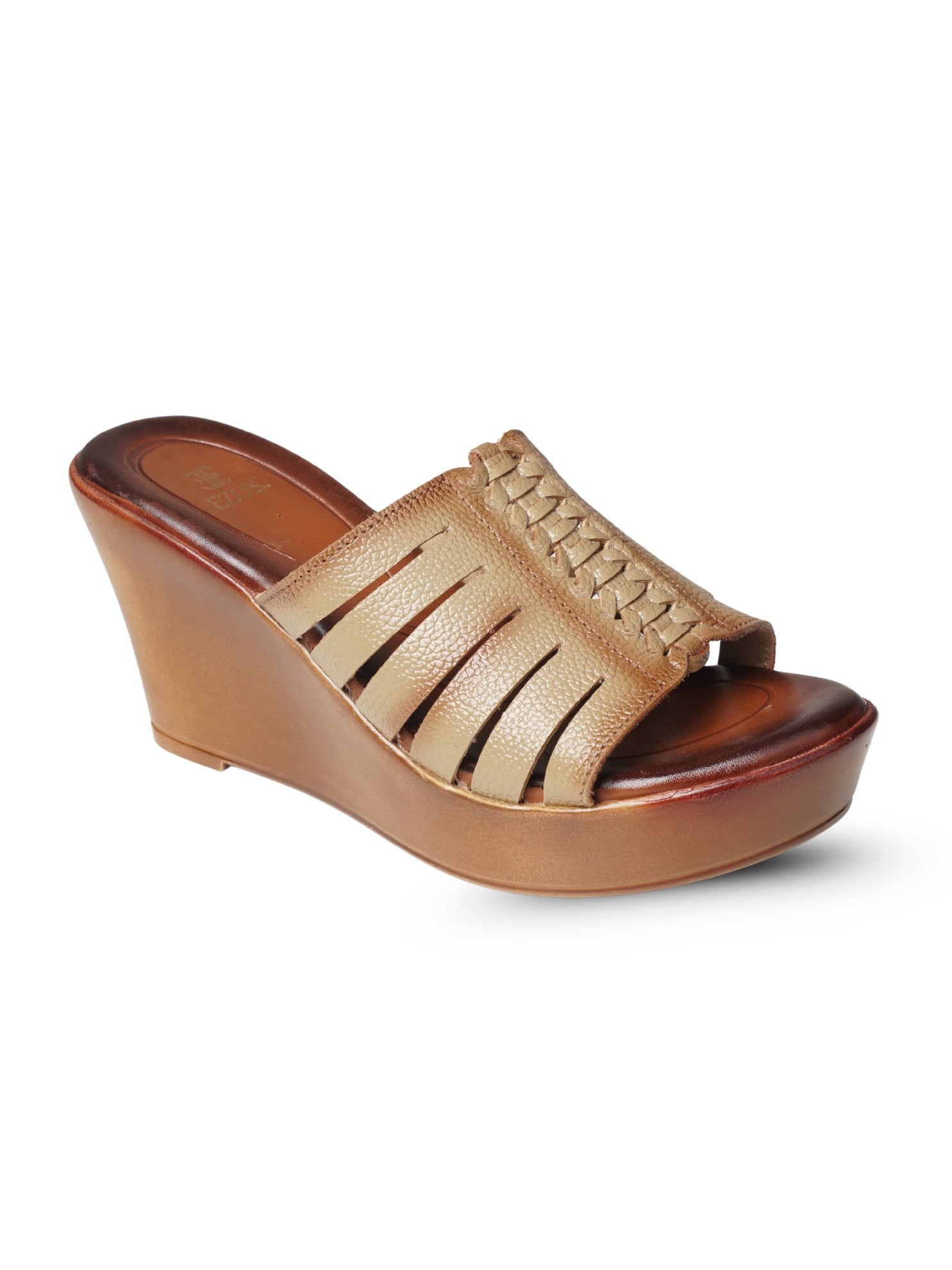 Ezok Women's Casual Genuine Leather Sandals | Stylish Open-Toe Flats Design with Cushioned Insole | Durable, Comfortable & Trendy for Everyday Wear