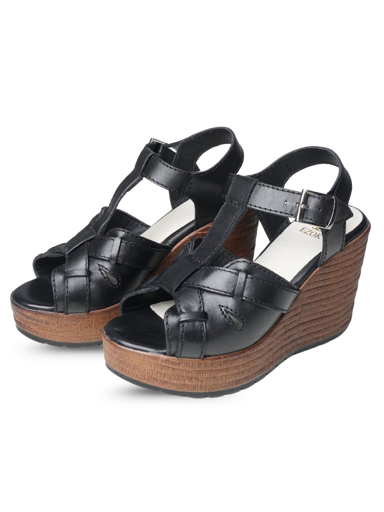 Ezok Women's Casual Genuine Leather Sandals | Stylish Open-Toe Flats Design with Cushioned Insole | Durable, Comfortable & Trendy for Everyday Wear