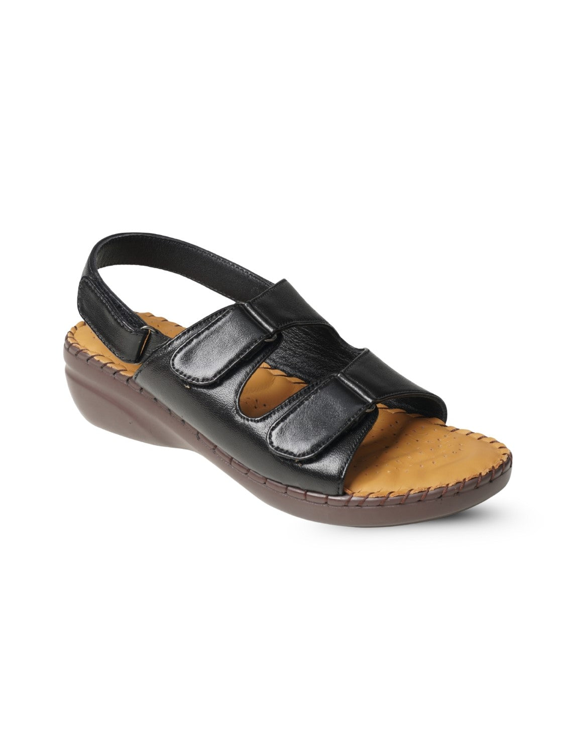 Ezok Women's Casual Genuine Leather Sandals | Stylish Open-Toe Design with Cushioned Insole | Comfortable & Trendy for Everyday Wear