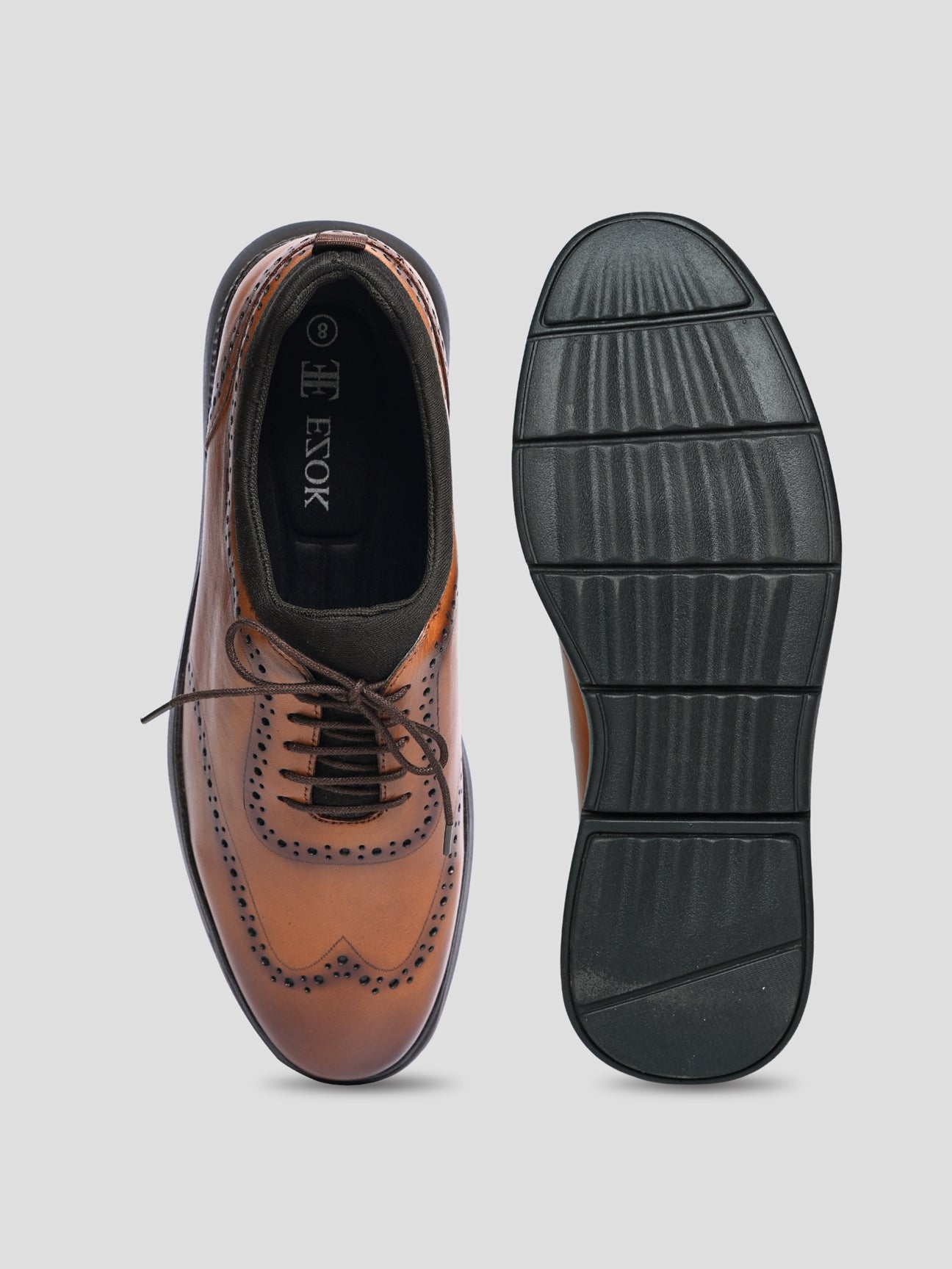 Ezok Men's Leather Casual Lace Up Shoes | Comfortable & Easy to Wear