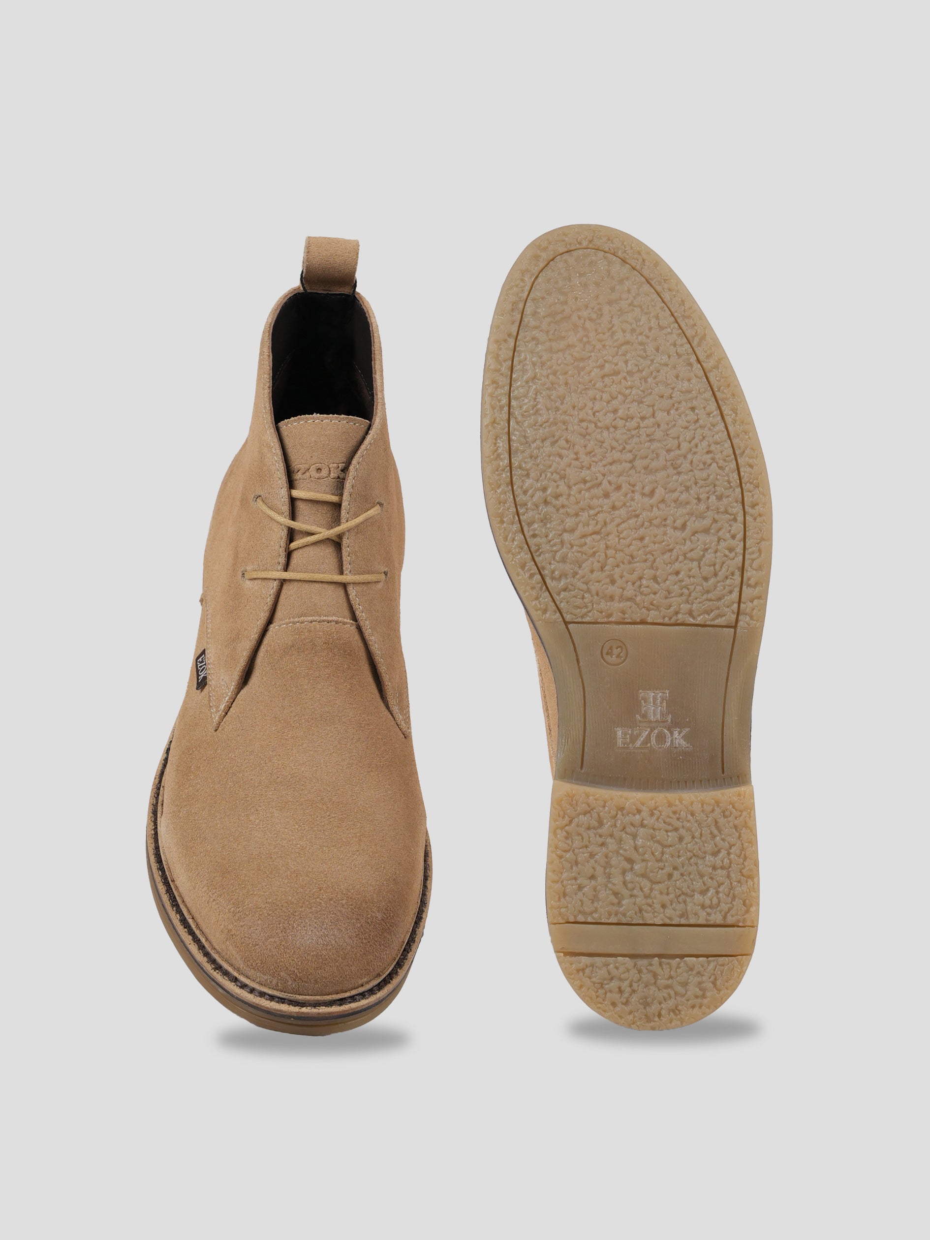 Ezok Leather Ankle Lace Up Boots For Men