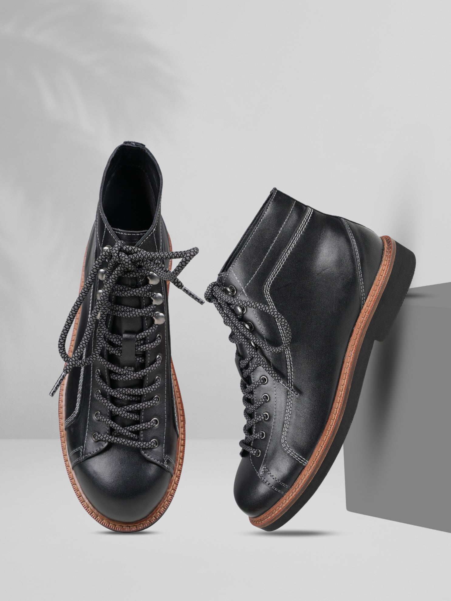 Ezok lace Up leather Boots for Men