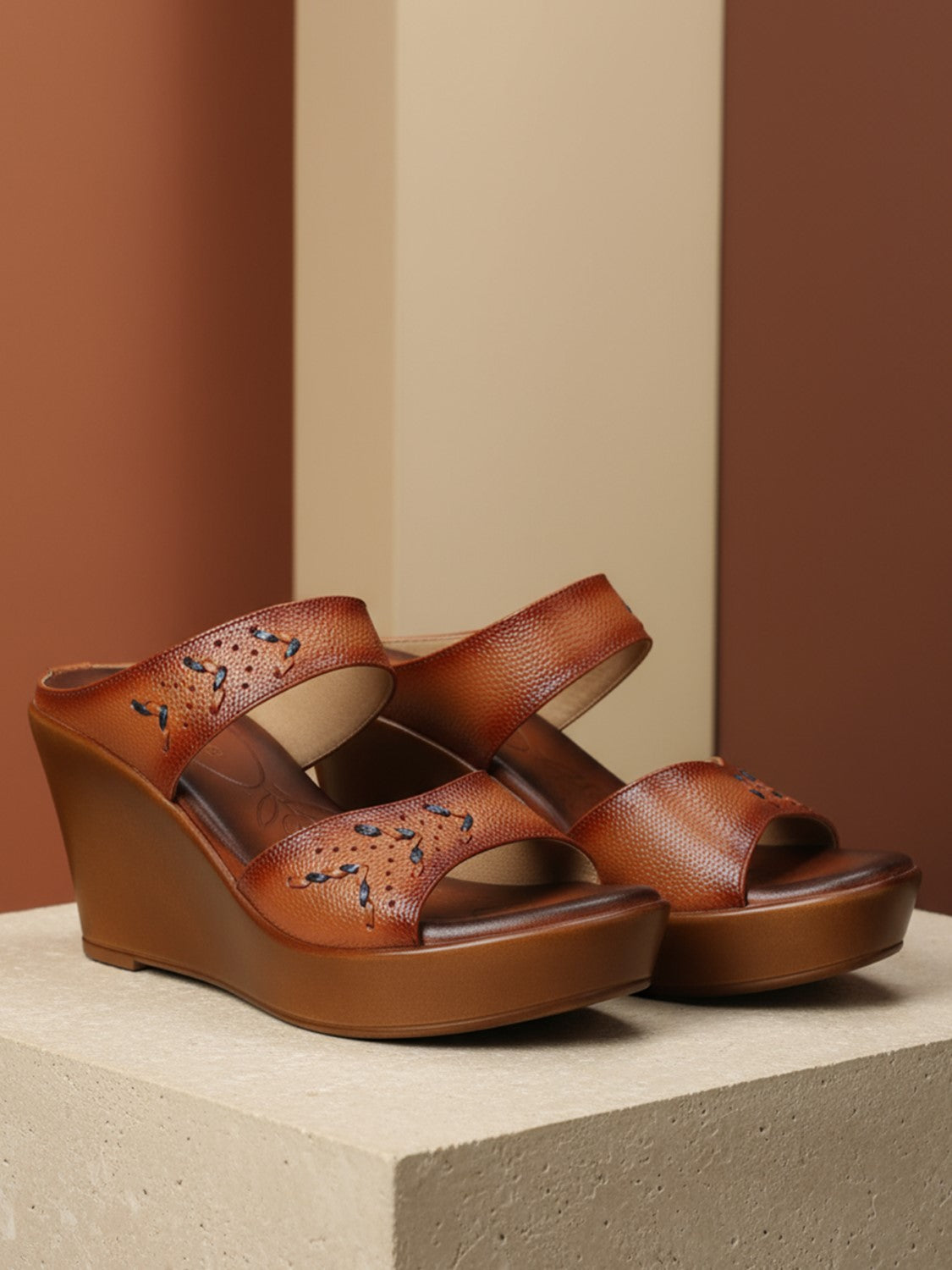 Ezok Women's Casual Genuine Leather Sandals | Stylish Open-Toe Design with Cushioned Insole | Comfortable & Trendy for Everyday Wear