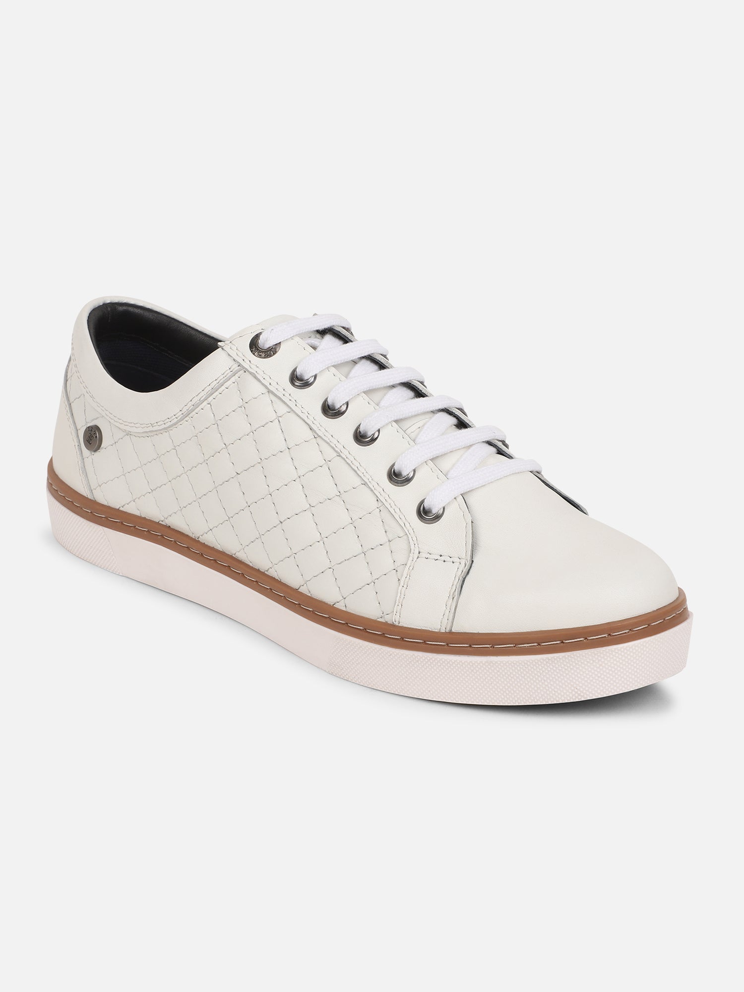 Ezok Men Casual Leather Sneaker ( White )