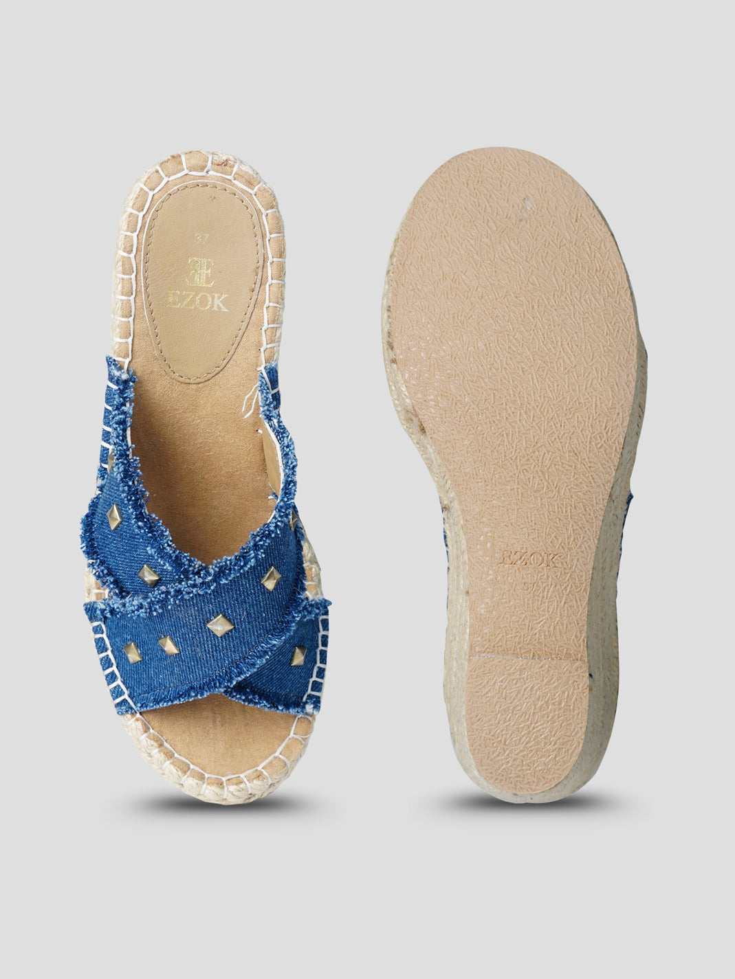 Ezok Blue Denim Slip ON Sandals