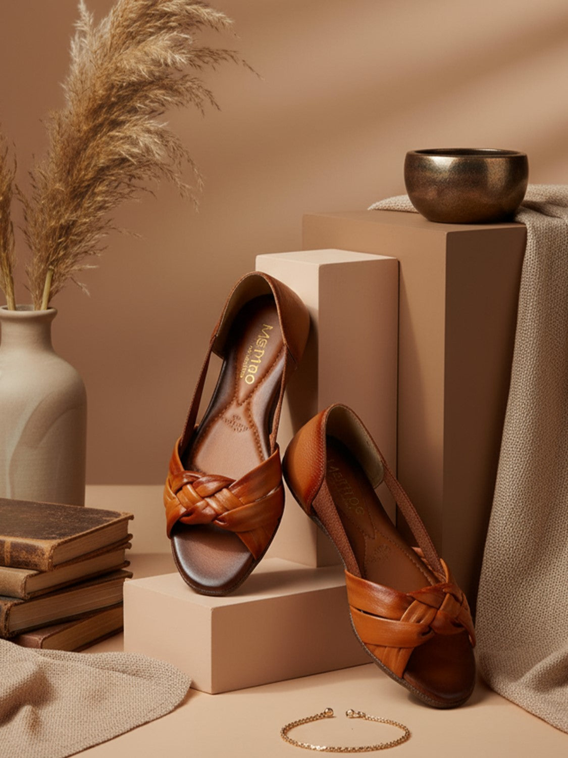 Ezok Women's Casual Genuine Leather Sandals | Stylish Open-Toe Design with Cushioned Insole | Comfortable & Trendy for Everyday Wear