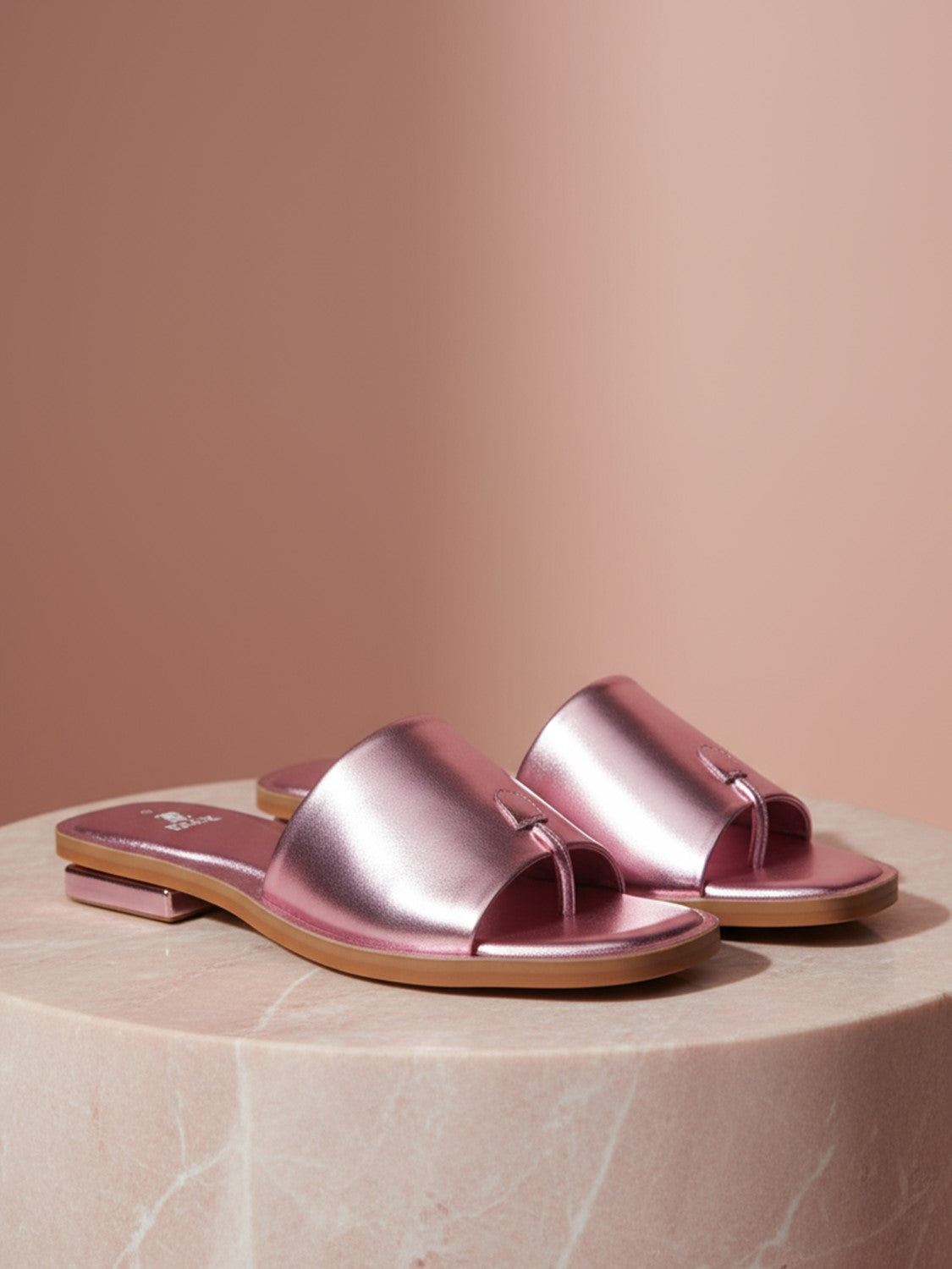 Women’s Pink Slip-On Flats | Comfortable Daily Wear Toe-Ring Sandals | Stylish Casual Flats for Women | Lightweight Soft Sole Footwear