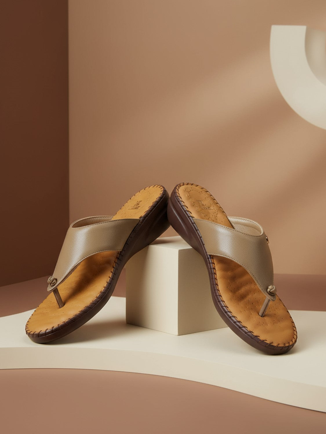 Ezok Women's Casual Genuine Leather Sandals | Stylish Open-Toe Design with Cushioned Insole | Comfortable & Trendy for Everyday Wear