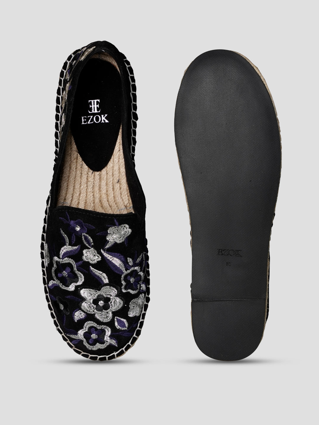 Ezok Black Suede Leather Slip On Casual Shoe