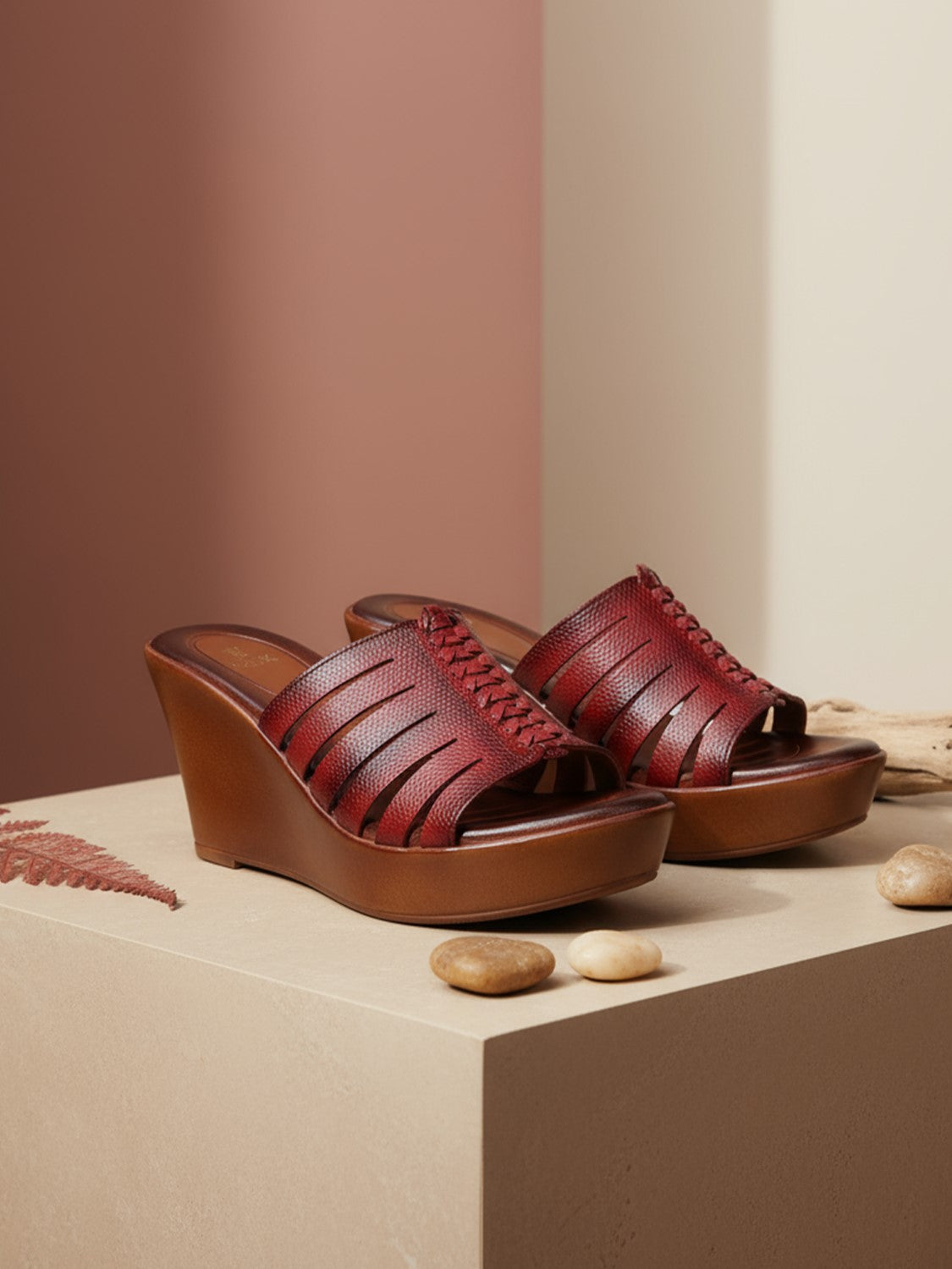 Ezok Women's Casual Genuine Leather Sandals | Stylish Open-Toe Design with Cushioned Insole | Comfortable & Trendy for Everyday Wear