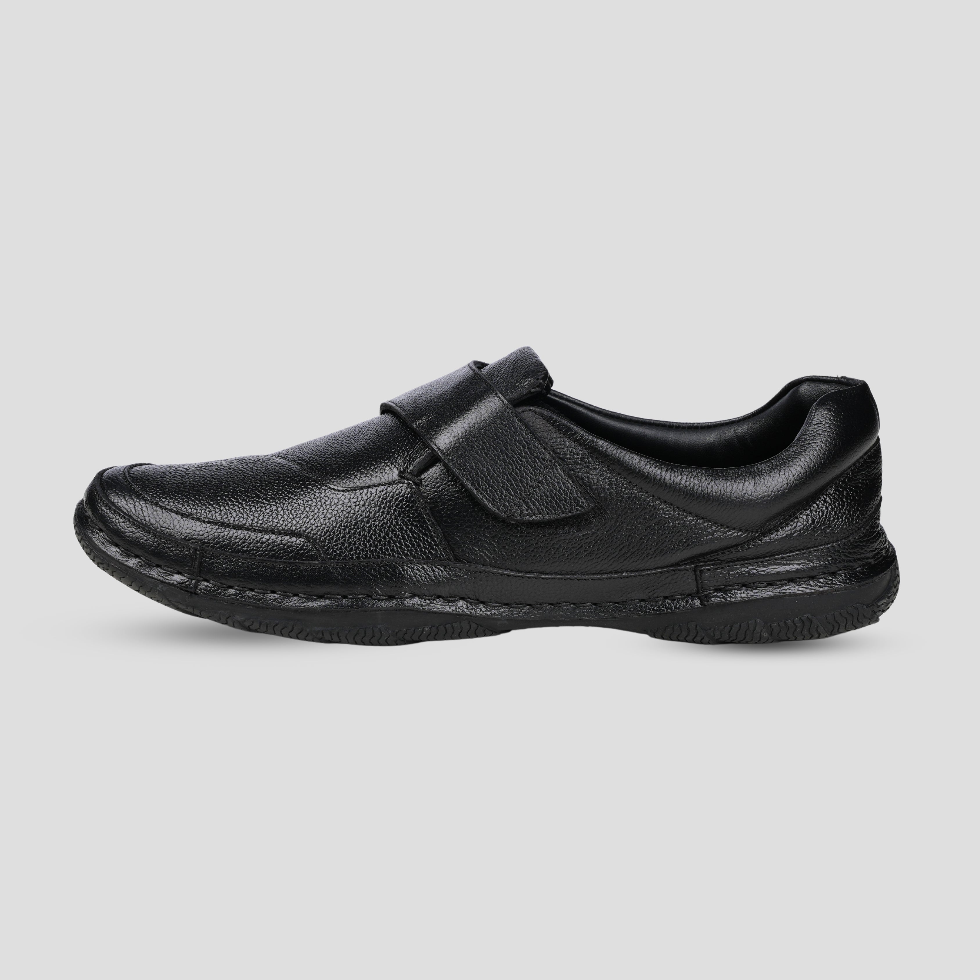 Ezok Black Casual Leather Shoes For Men