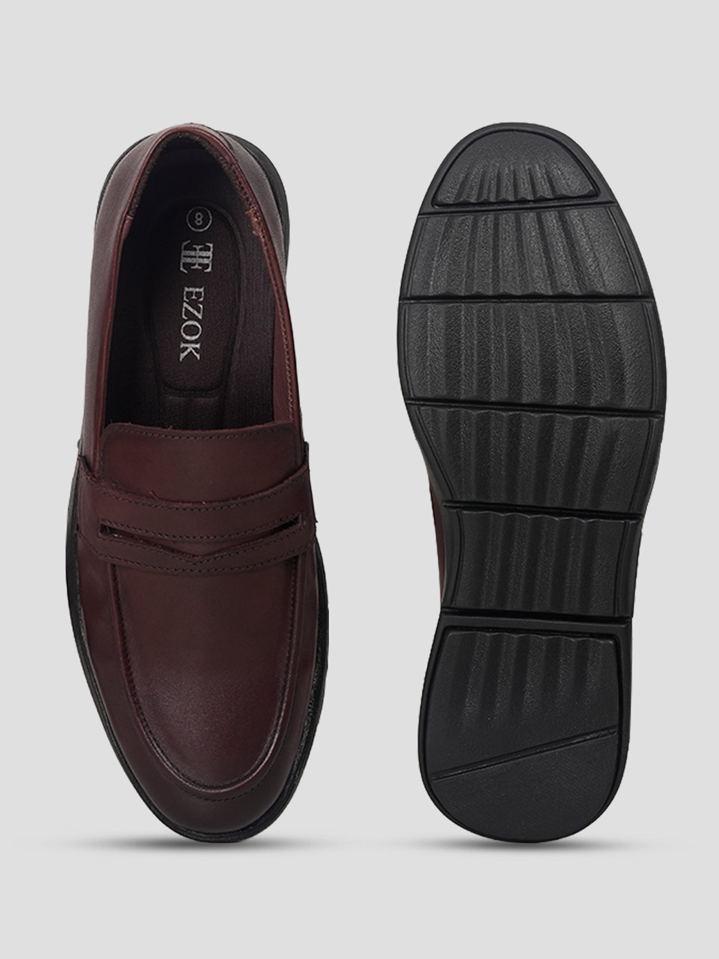 Ezok Men's Leather Casual Slip-On Shoes | Comfortable & Easy to Wear