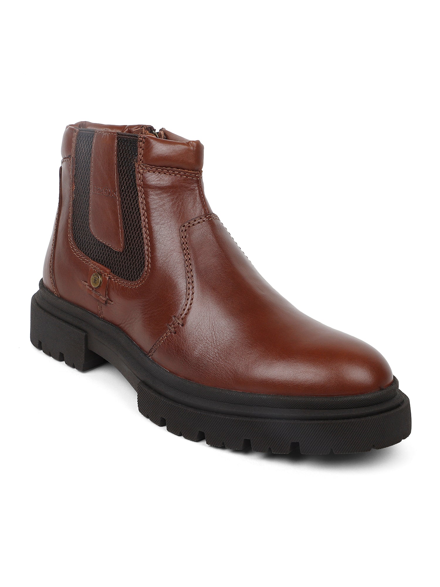 Ezok Leather Brown Boots For Men