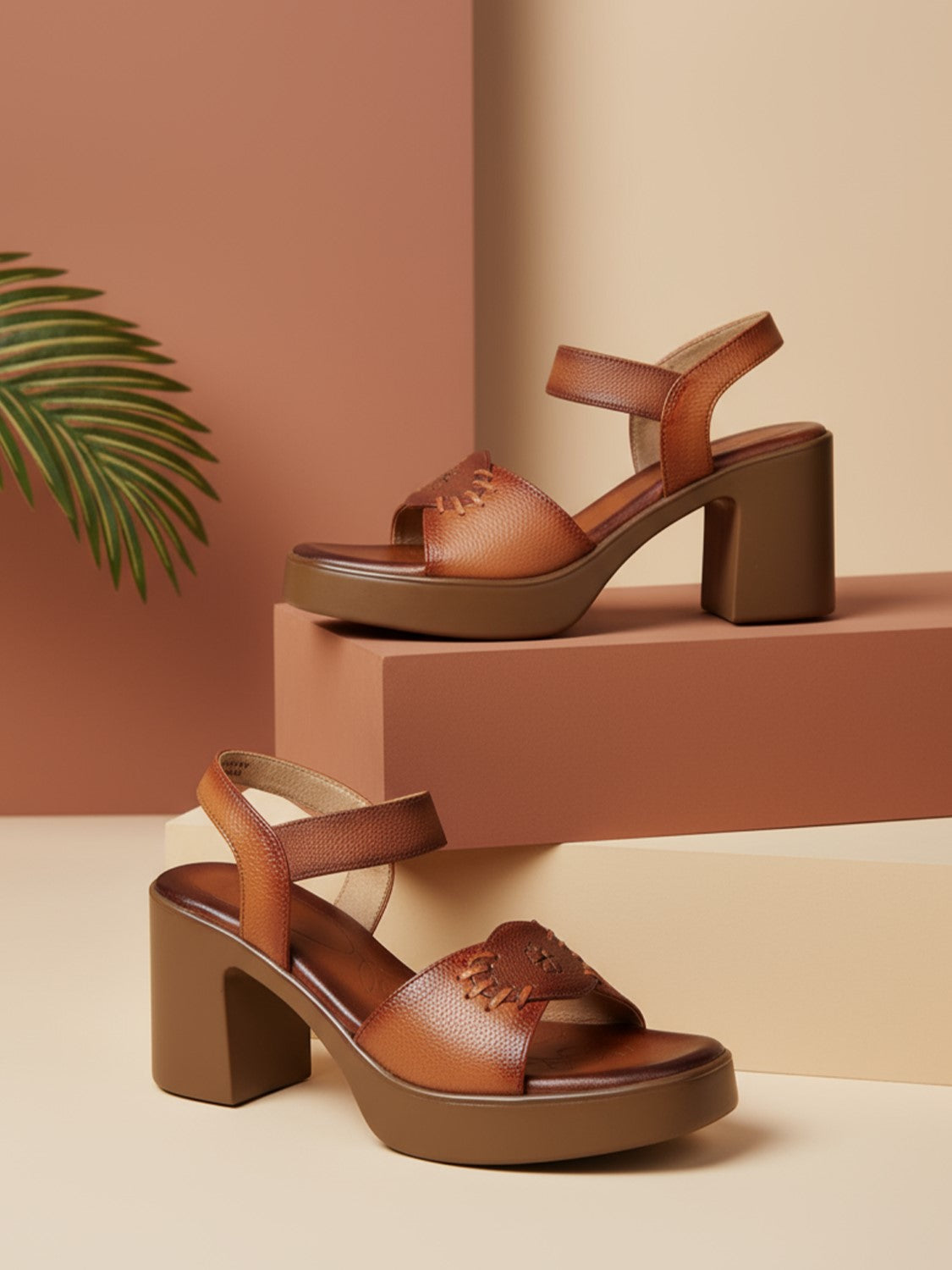 Ezok Women's Casual Genuine Leather Sandals | Stylish Open-Toe Design with Cushioned Insole | Comfortable & Trendy for Everyday Wear