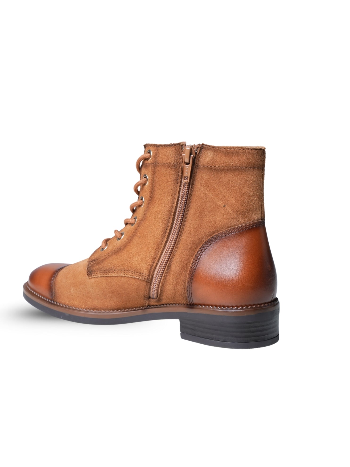 Ezok Women's Casual Leather Boots | Stylish Lace-Up Design with Cushioned Insole | Durable, Comfortable & Trendy for Daily Wear