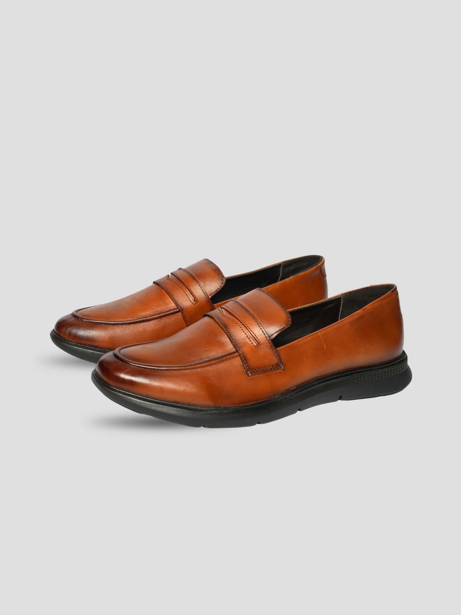 EZOK Men’s Tan Leather Casual Slip-On Shoes | Comfortable Daily Wear