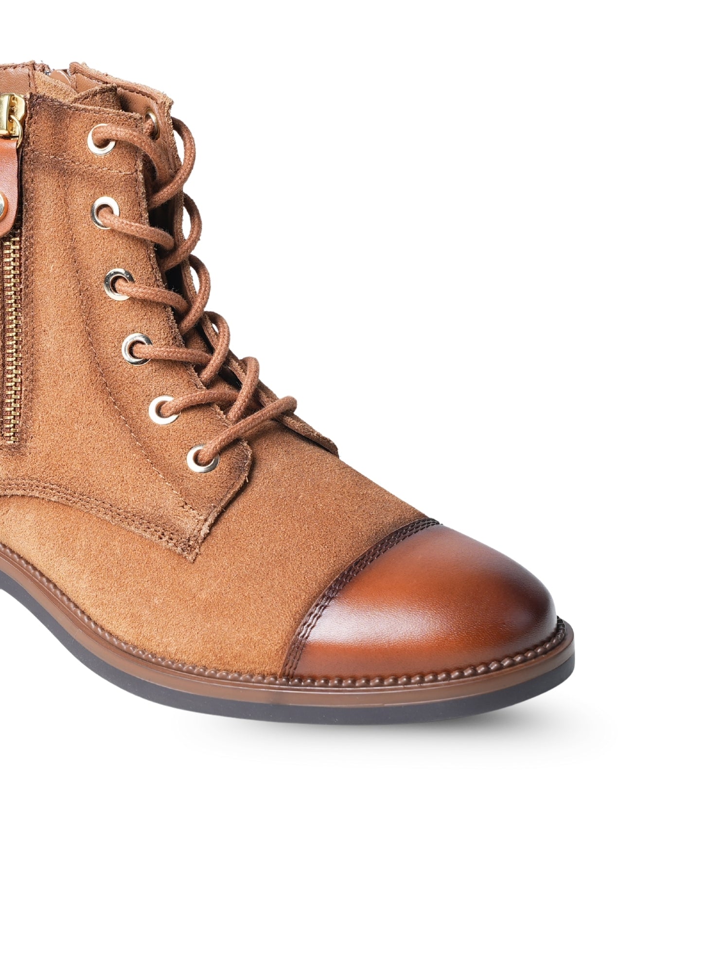 Ezok Women's Casual Leather Boots | Stylish Lace-Up Design with Cushioned Insole | Durable, Comfortable & Trendy for Daily Wear