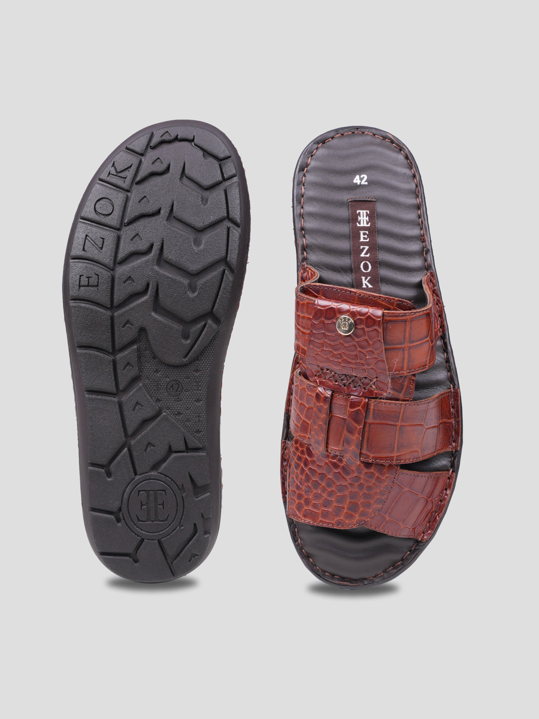 Ezok Leather Casual Sandals for men