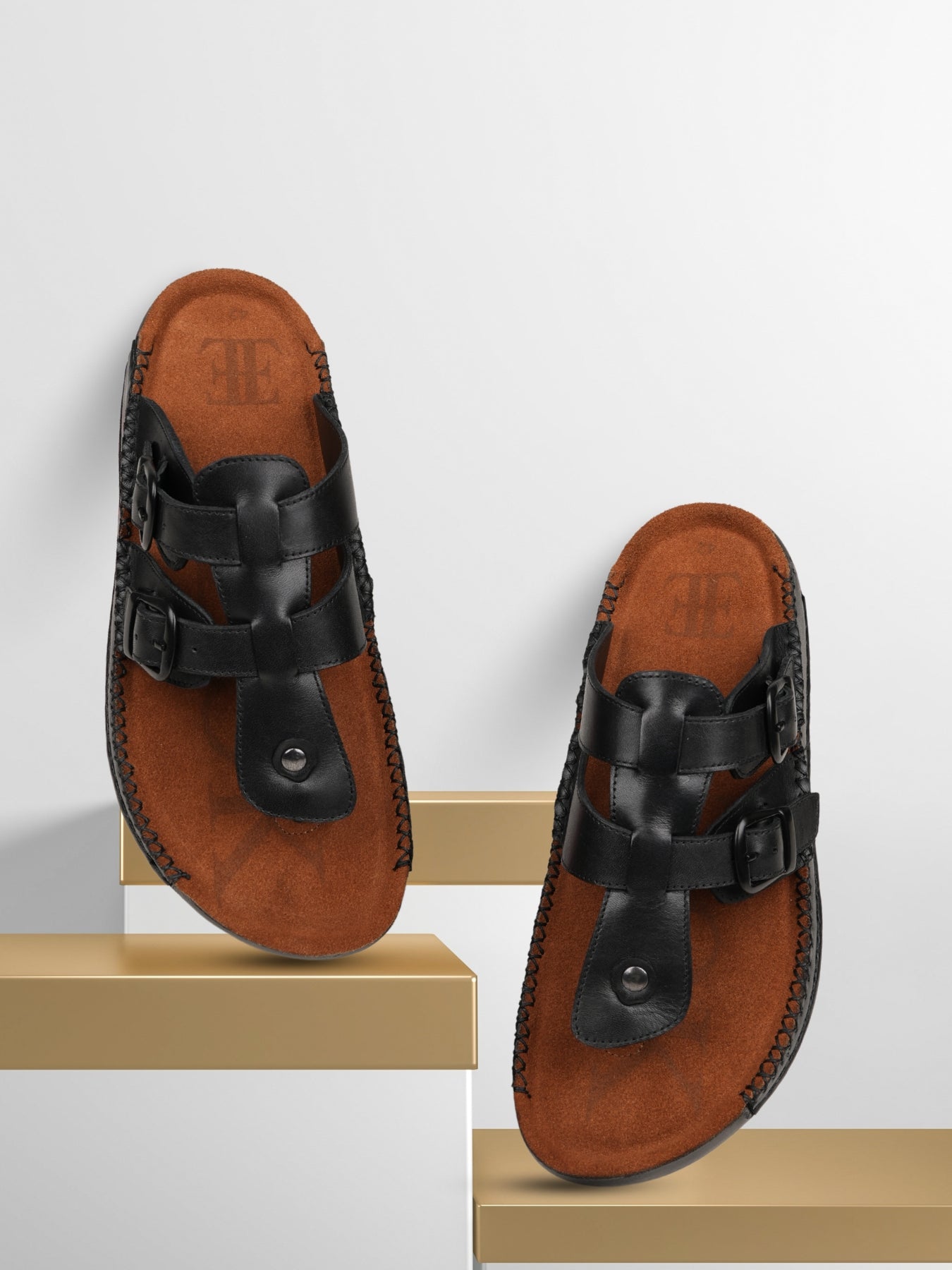 Ezok Men's Genuine Leather Sandals - Comfortable & Stylish Footwear