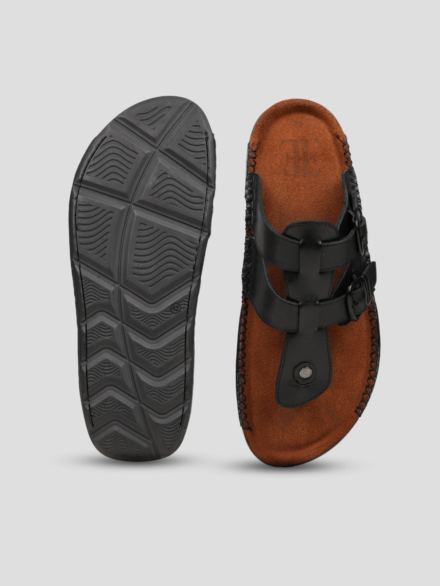 Ezok Men's Genuine Leather Sandals - Comfortable & Stylish Footwear