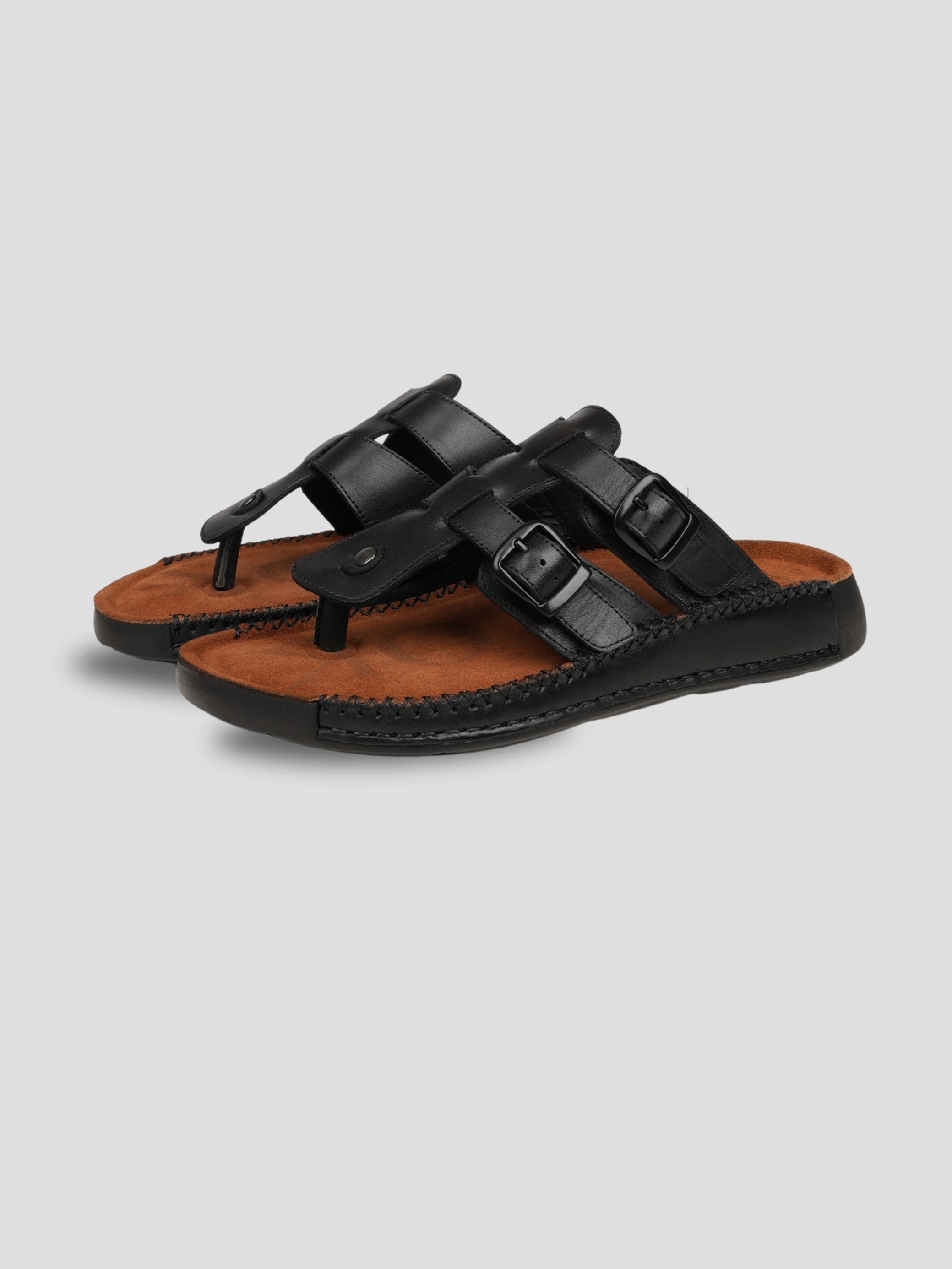Ezok Men's Genuine Leather Sandals - Comfortable & Stylish Footwear