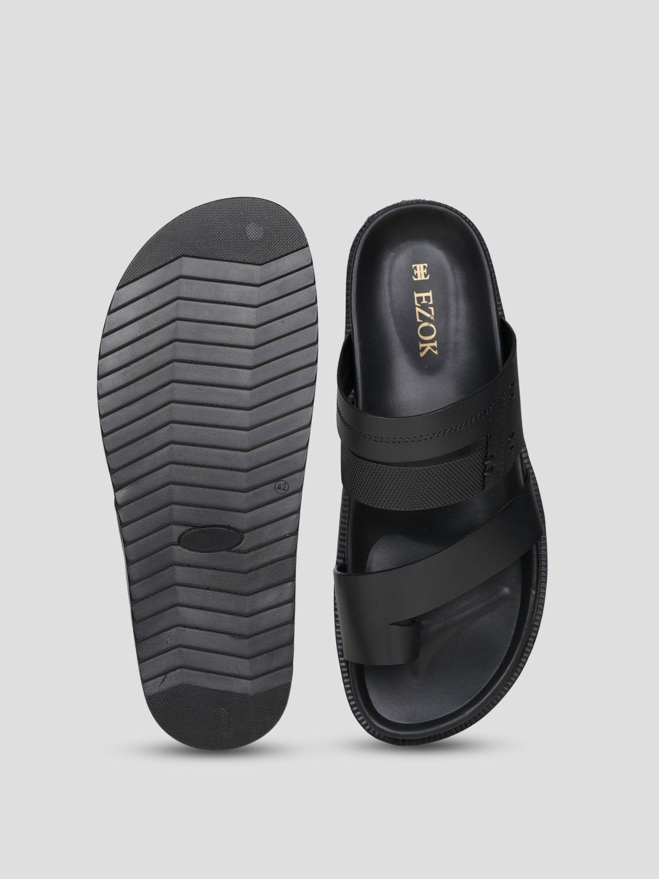 Ezok Men's Genuine Leather Sandals - Comfortable & Stylish Footwear